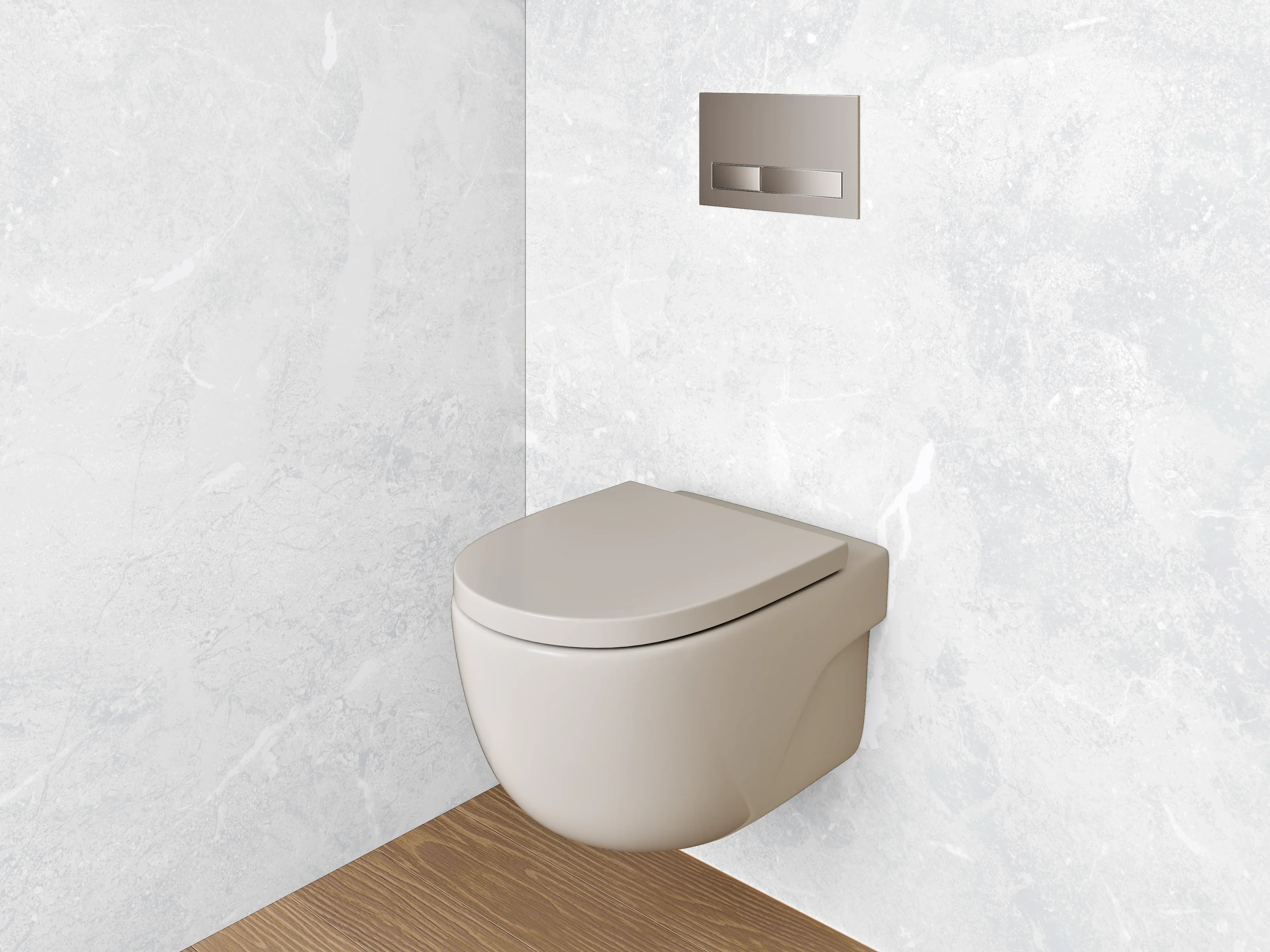 WC-Rückwand - Elegante Fliesen in Weißgrau-Marmoroptik