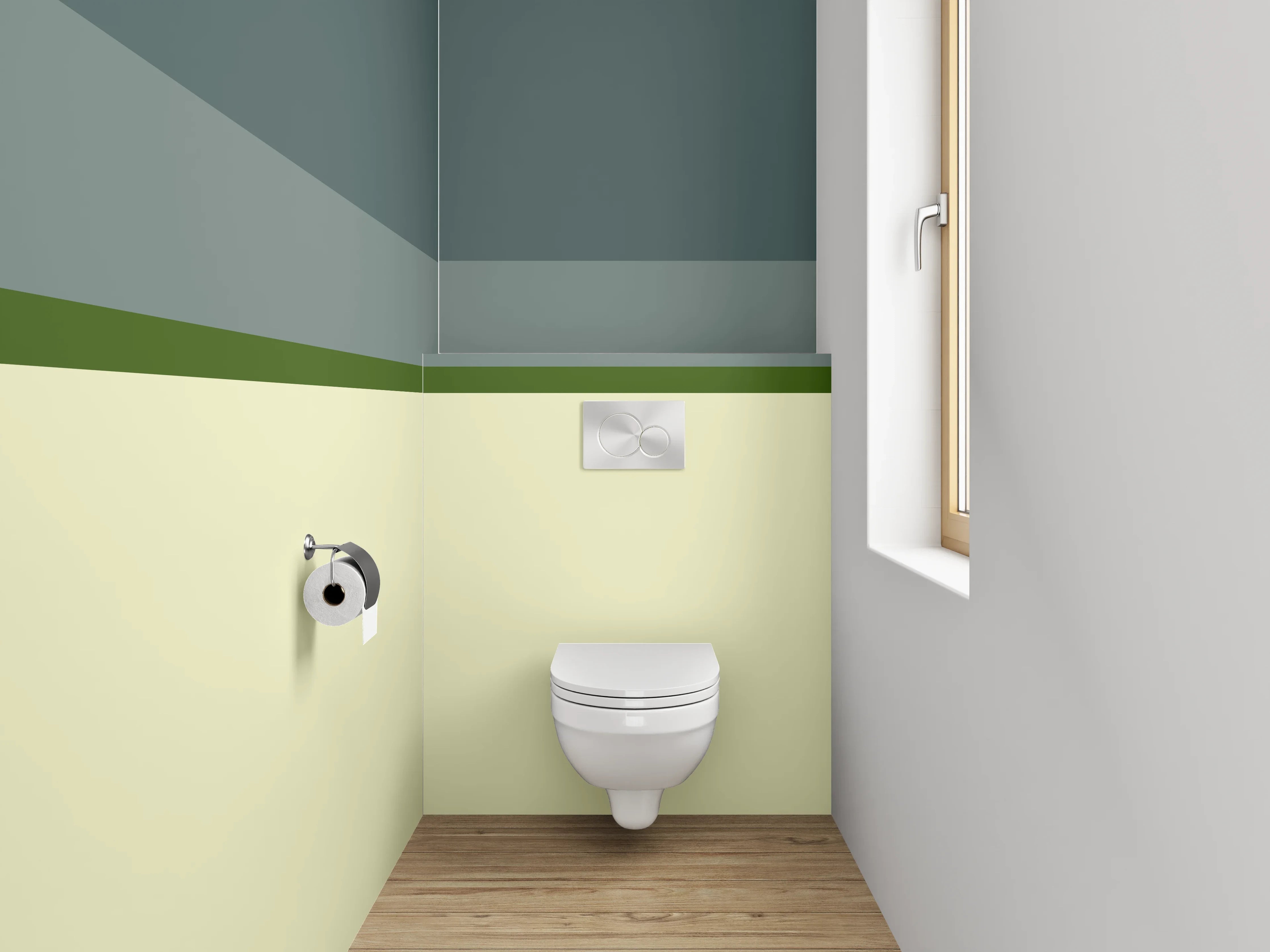 WC-Rückwand - Elegante Graunuancen in Weiß