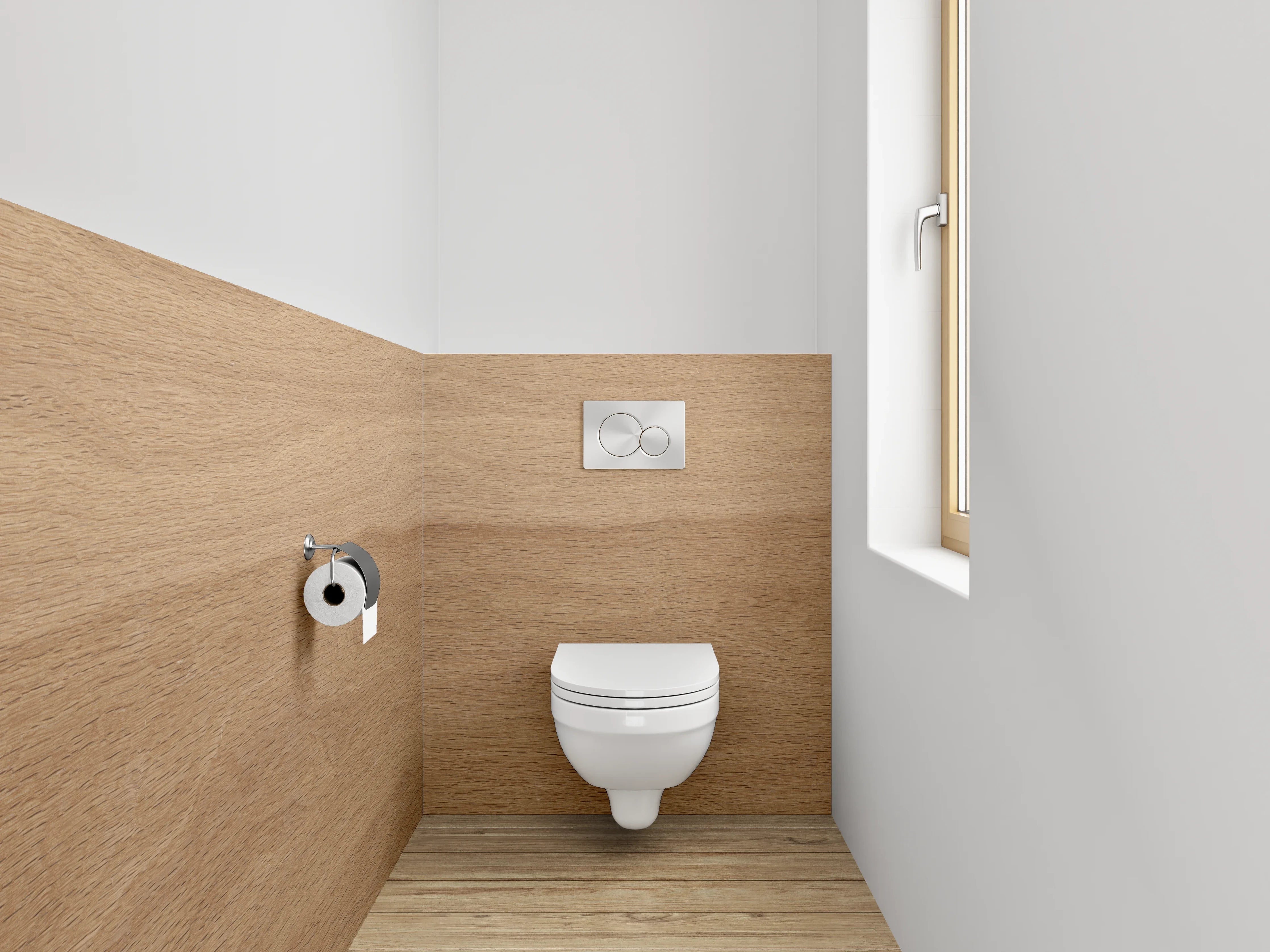 WC-Rückwand - Elegante Holzhaptik