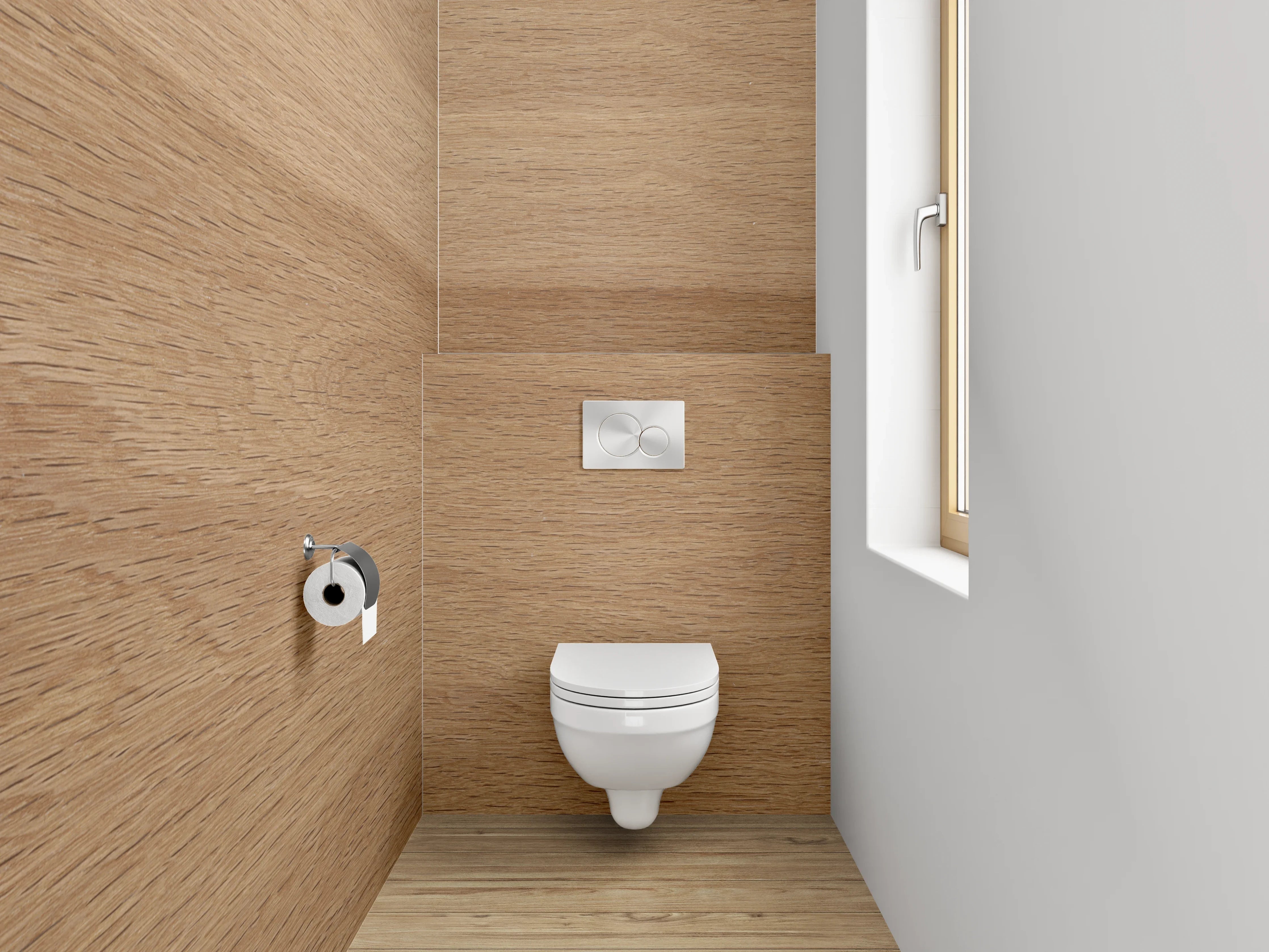 WC-Rückwand - Elegante Holzhaptik