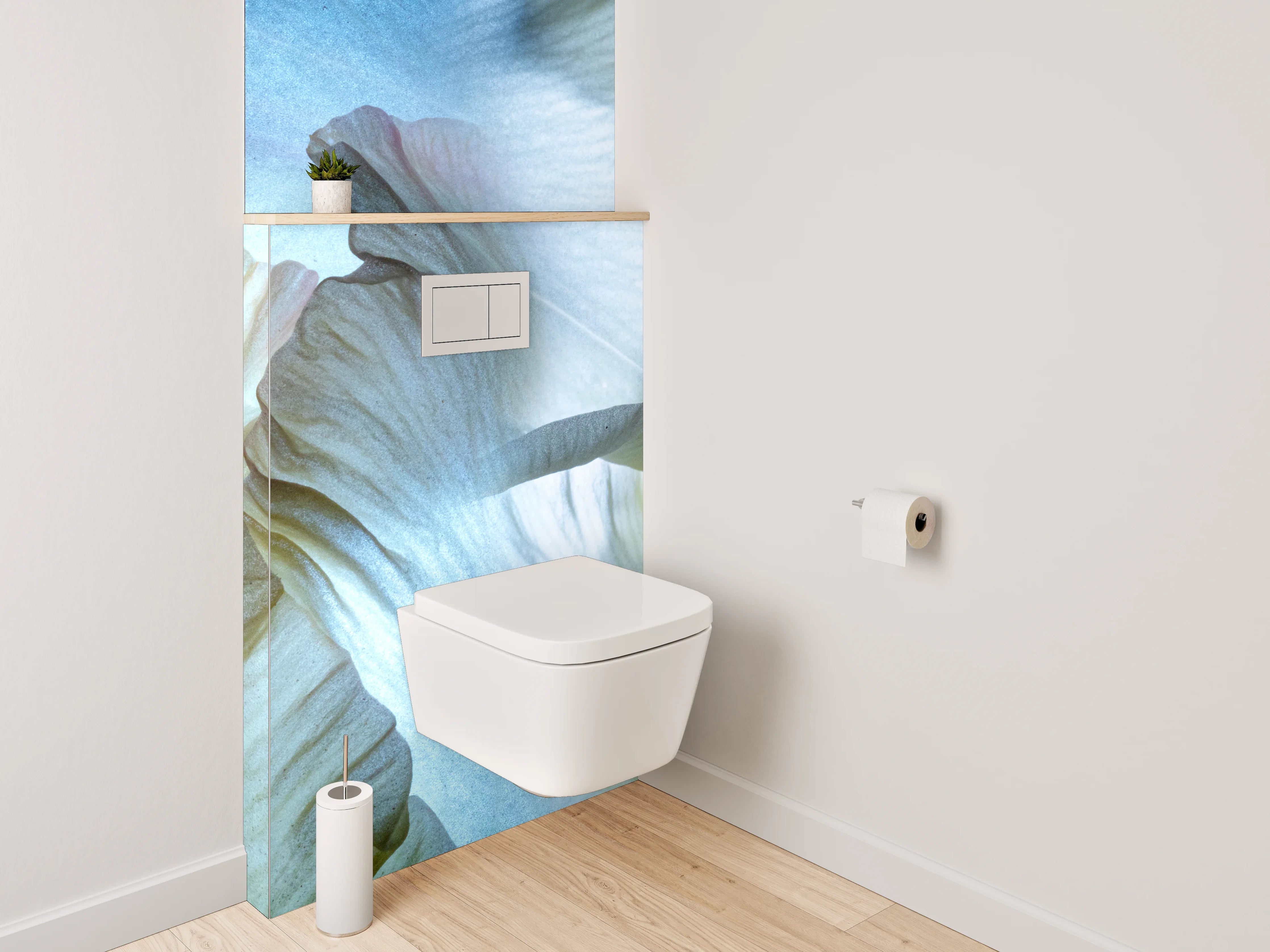 WC-Rückwand - Elegante Iris Blüten Aquarell Design