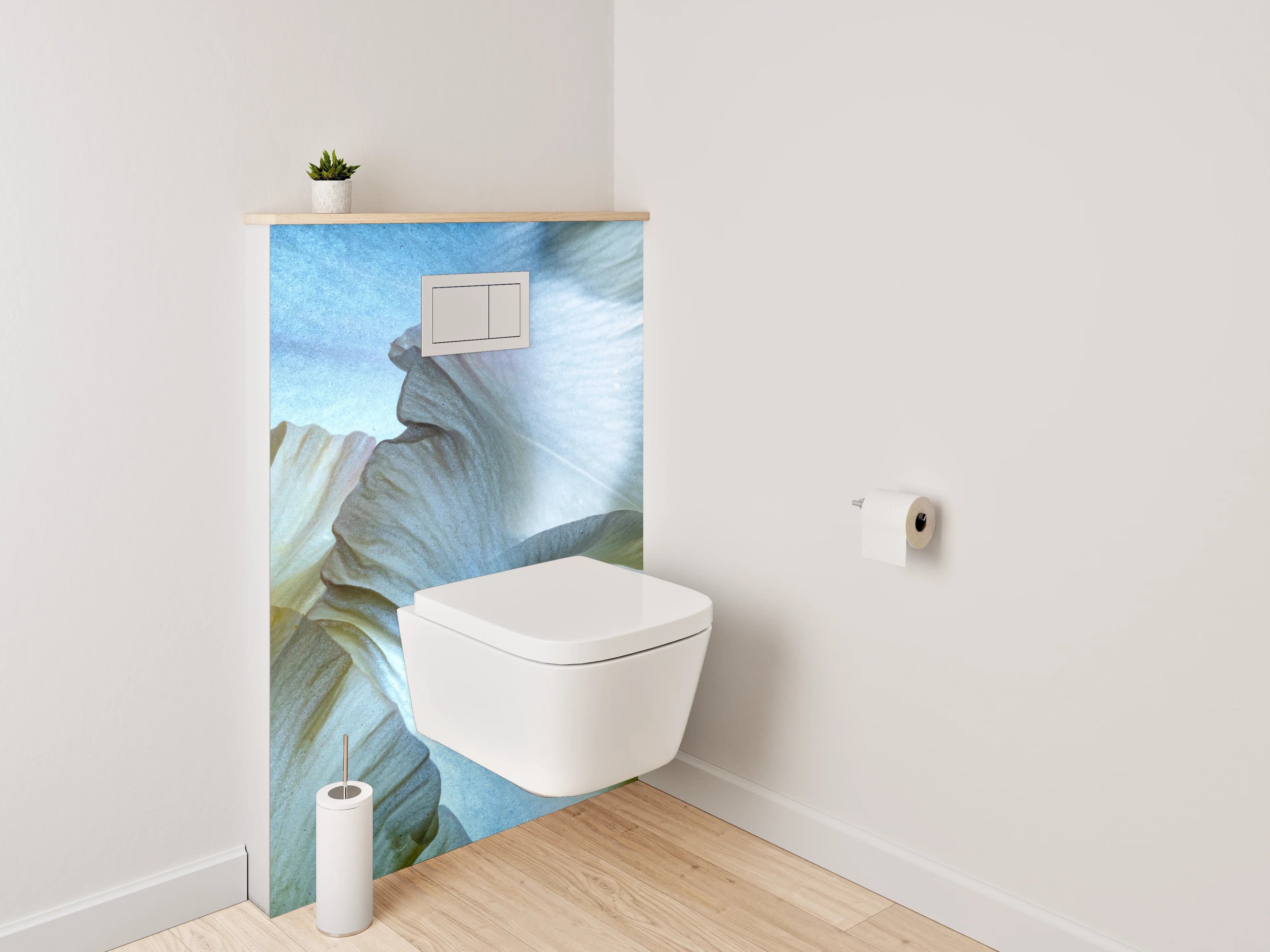 WC-Rückwand - Elegante Iris Blüten Aquarell Design