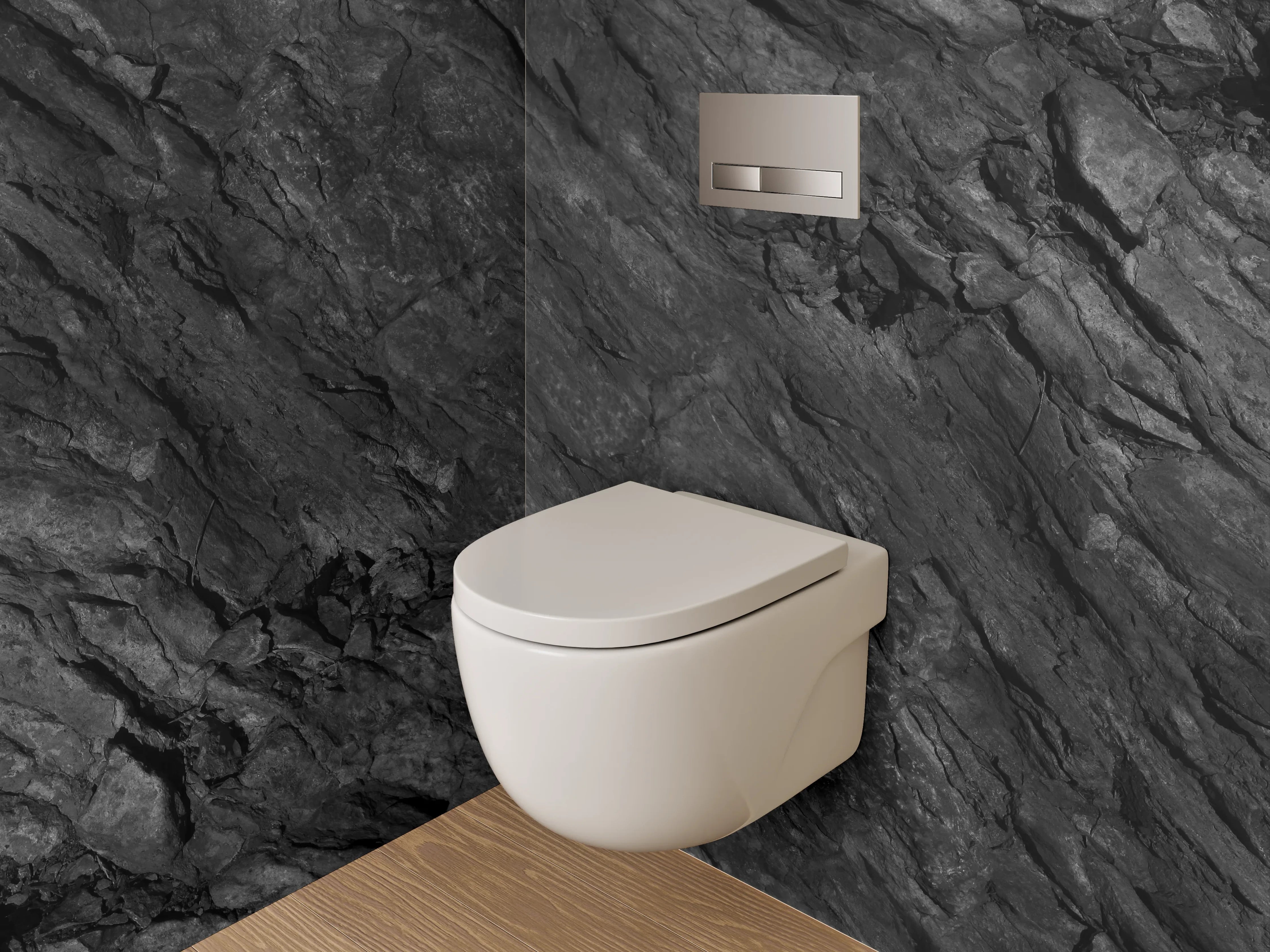 WC-Rückwand - Elegante Schieferstruktur in Schwarz