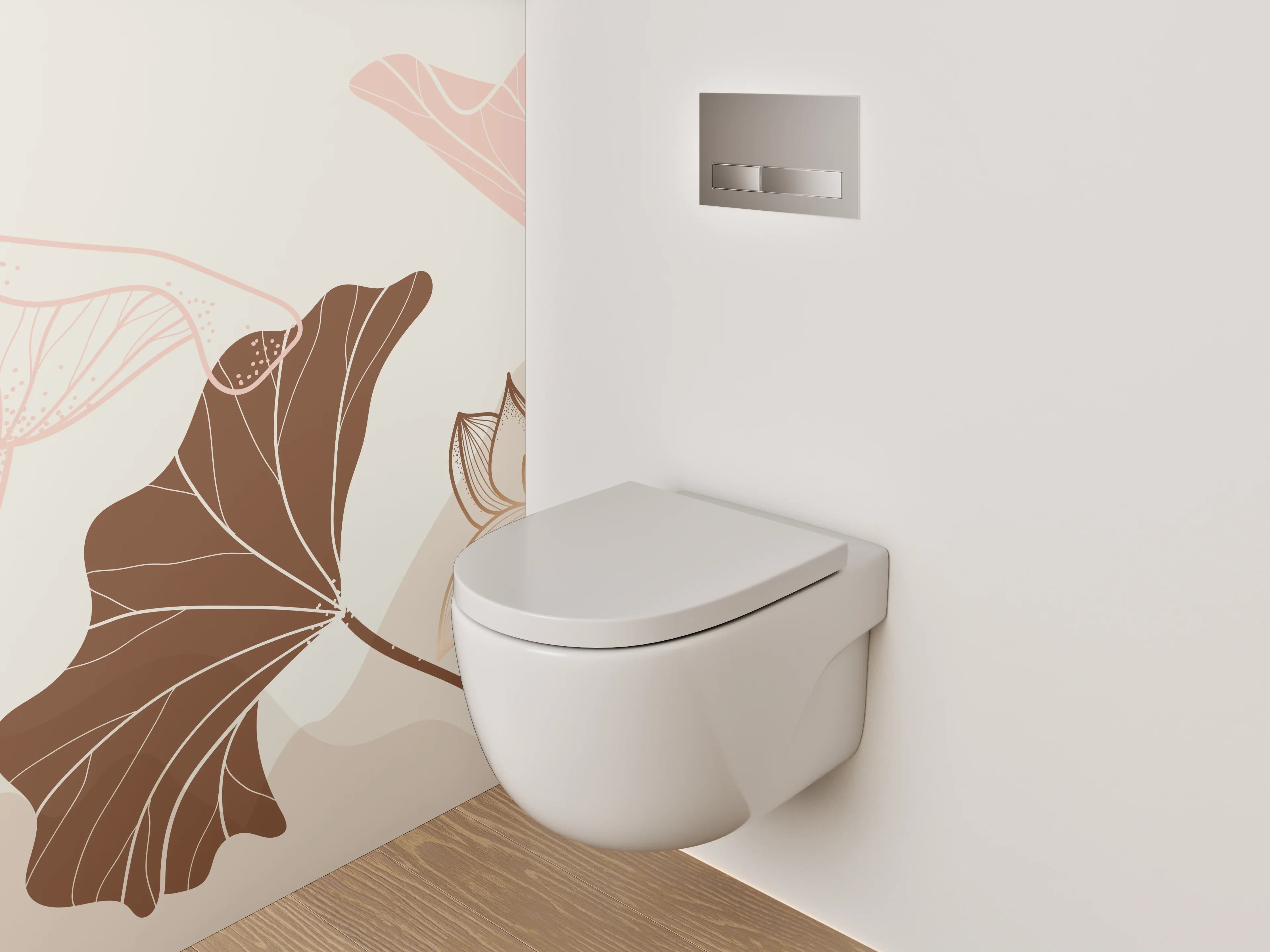 WC-Rückwand - Elegante abstrakte Lotusblumen Komposition
