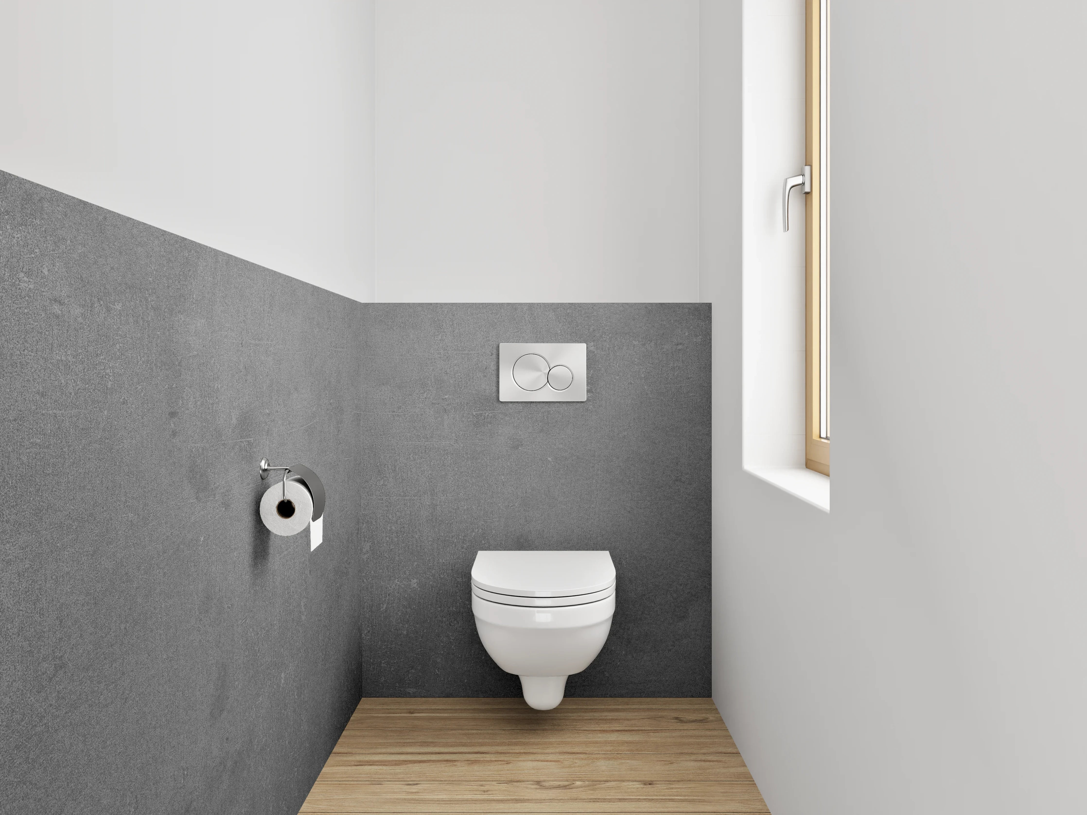 WC-Rückwand - Elegante graue Marmoroptik für moderne Räume