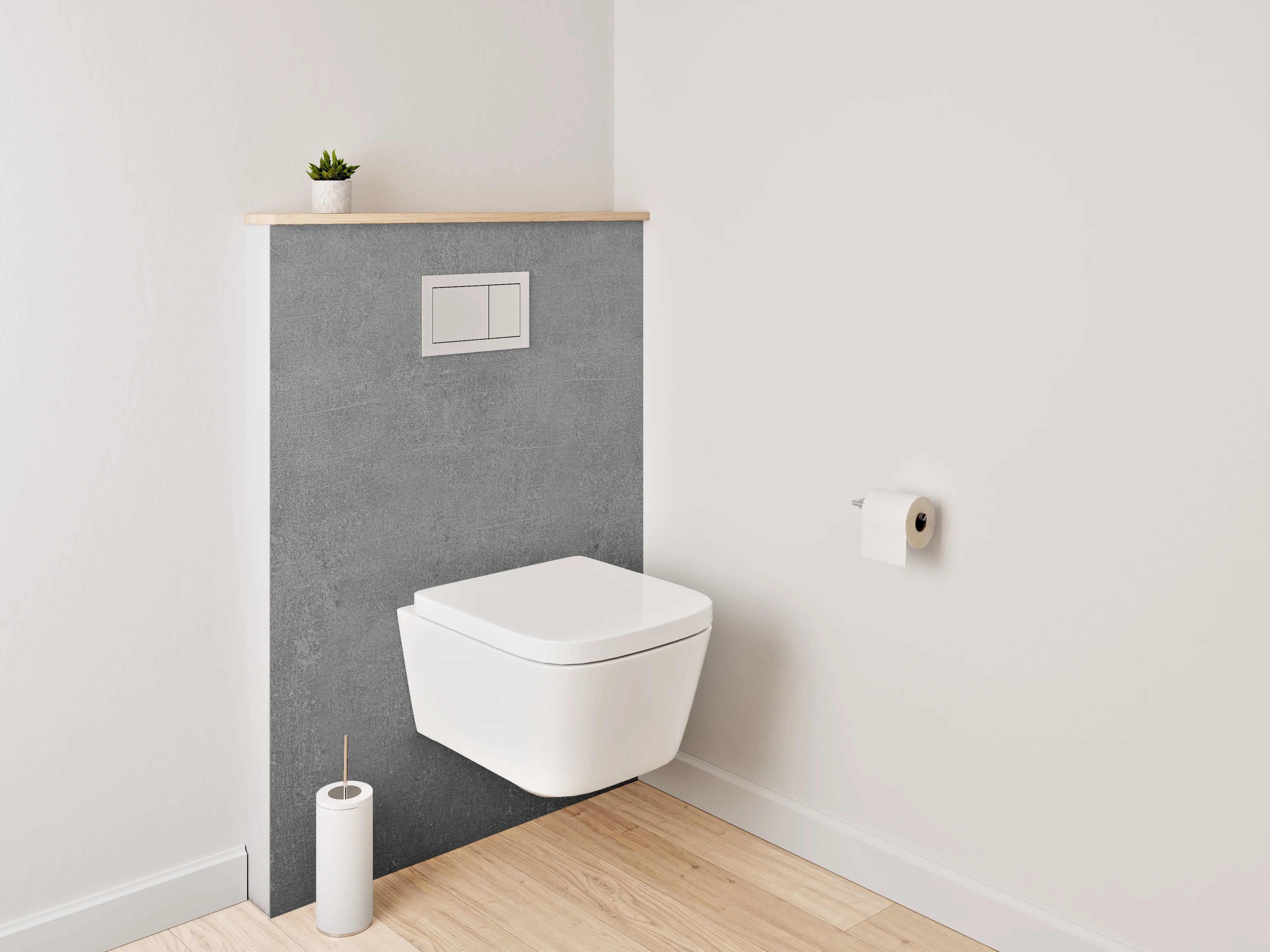 WC-Rückwand - Elegante graue Marmoroptik für moderne Räume