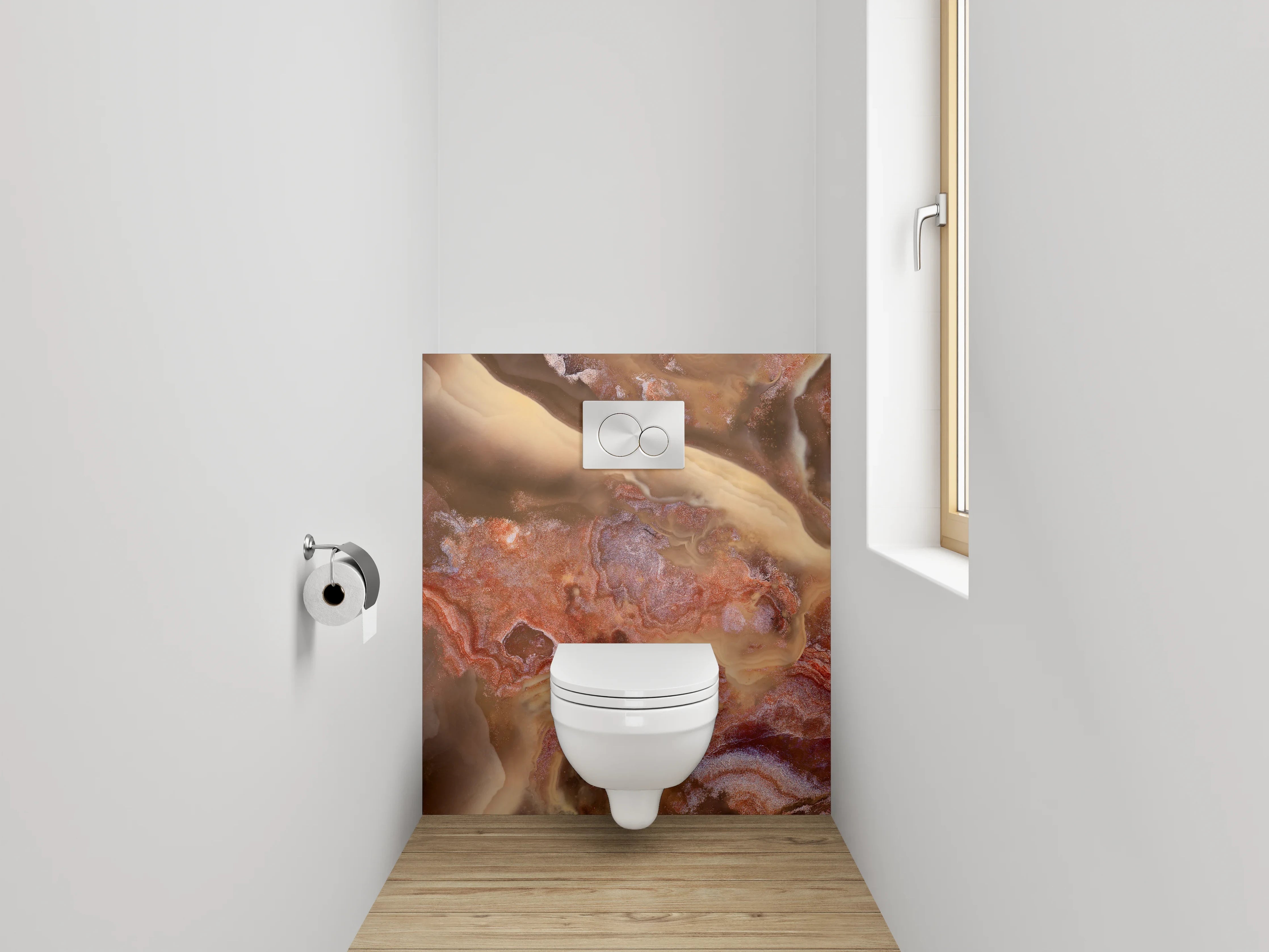 WC-Rückwand - Eleganter Onyx-Marmor Look