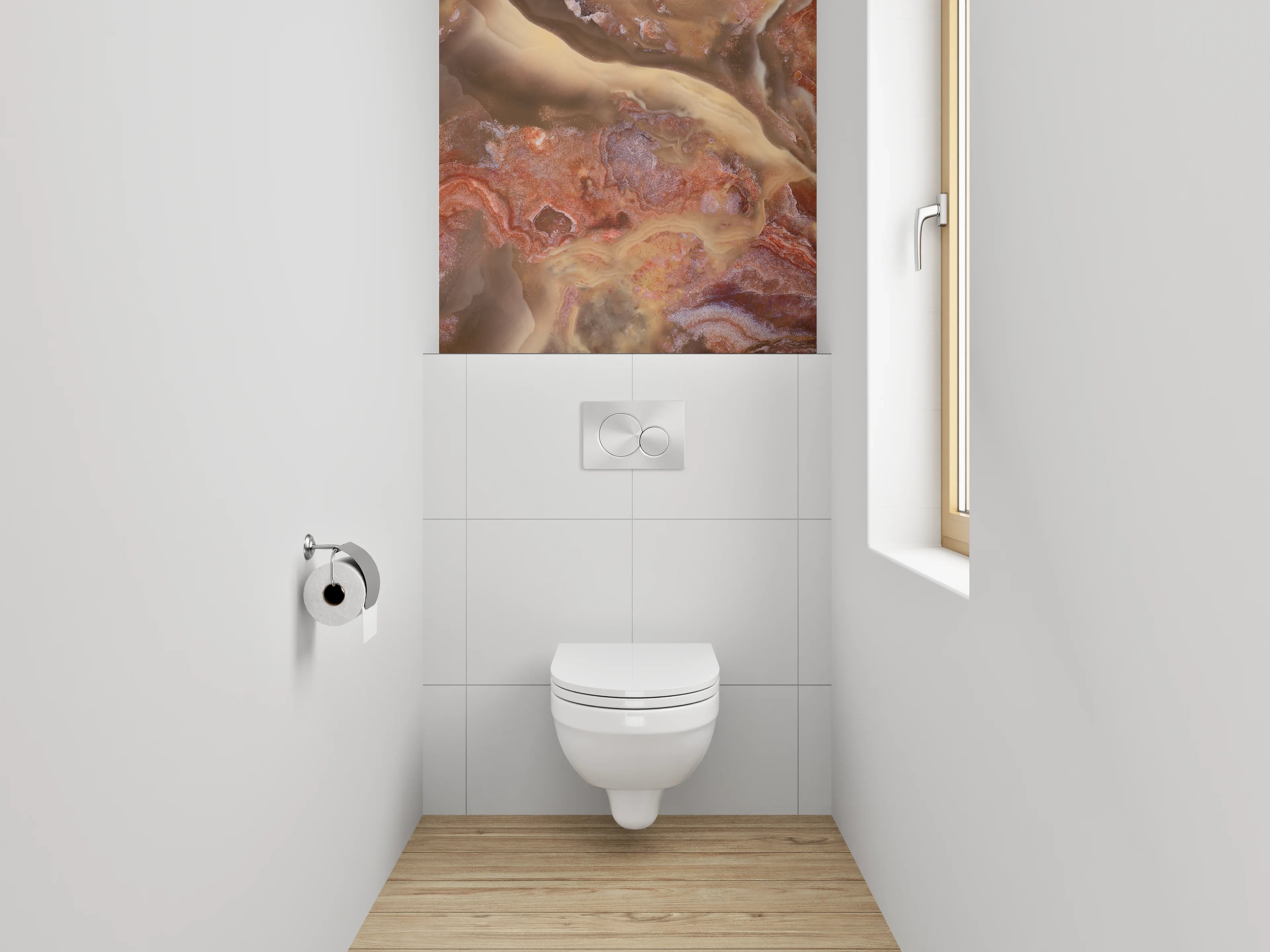 WC-Rückwand - Eleganter Onyx-Marmor Look