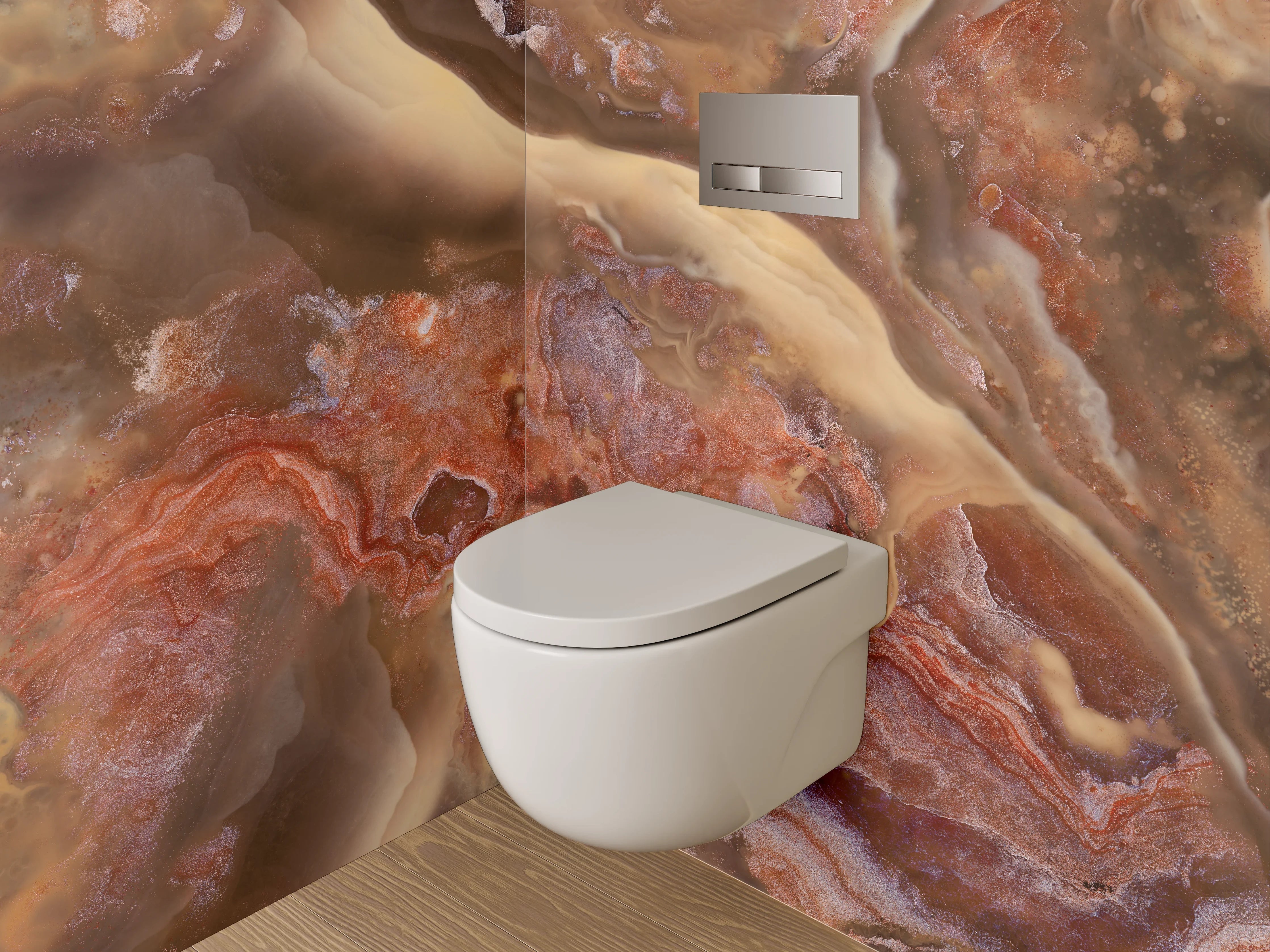 WC-Rückwand - Eleganter Onyx-Marmor Look