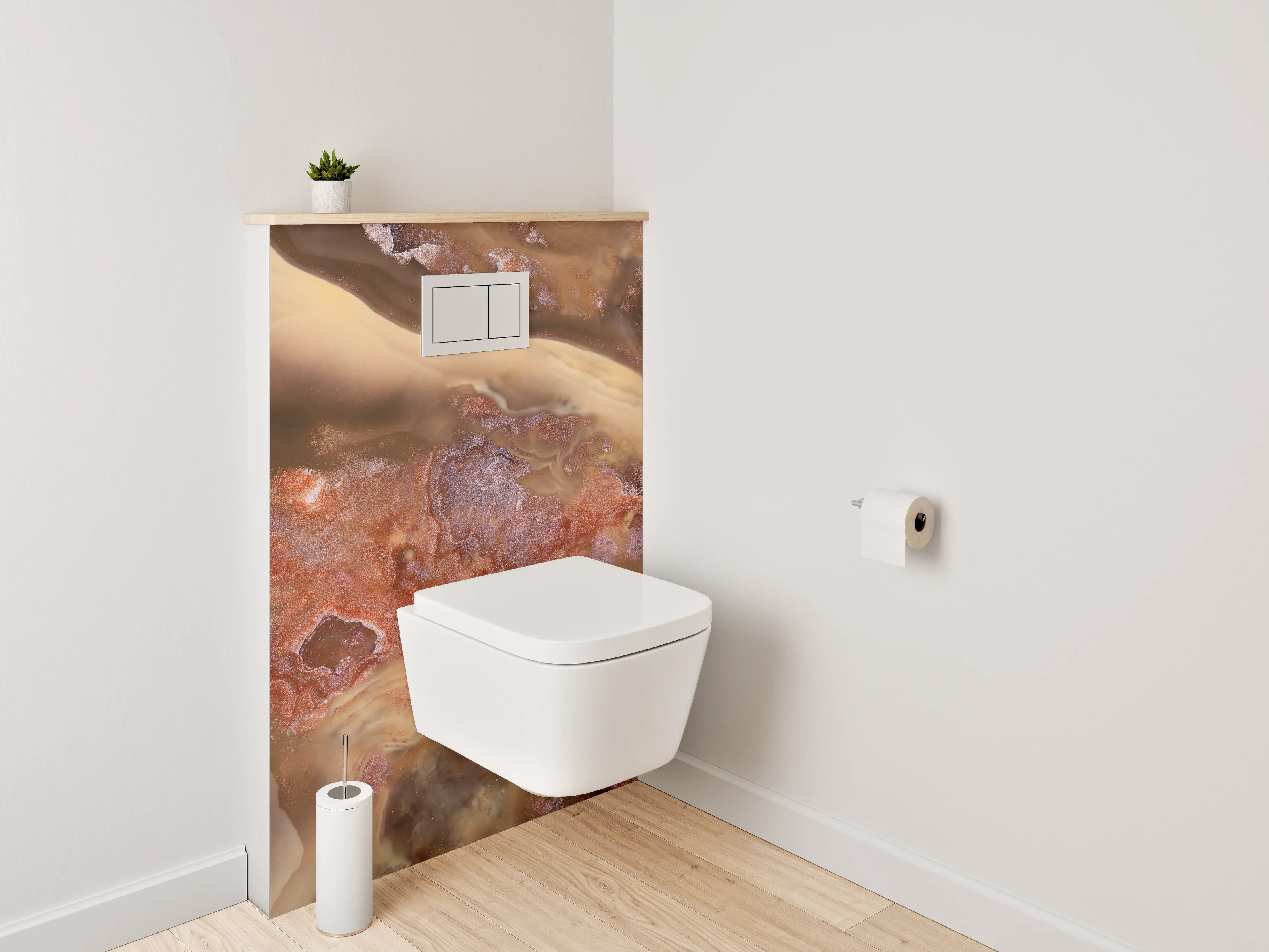 WC-Rückwand - Eleganter Onyx-Marmor Look