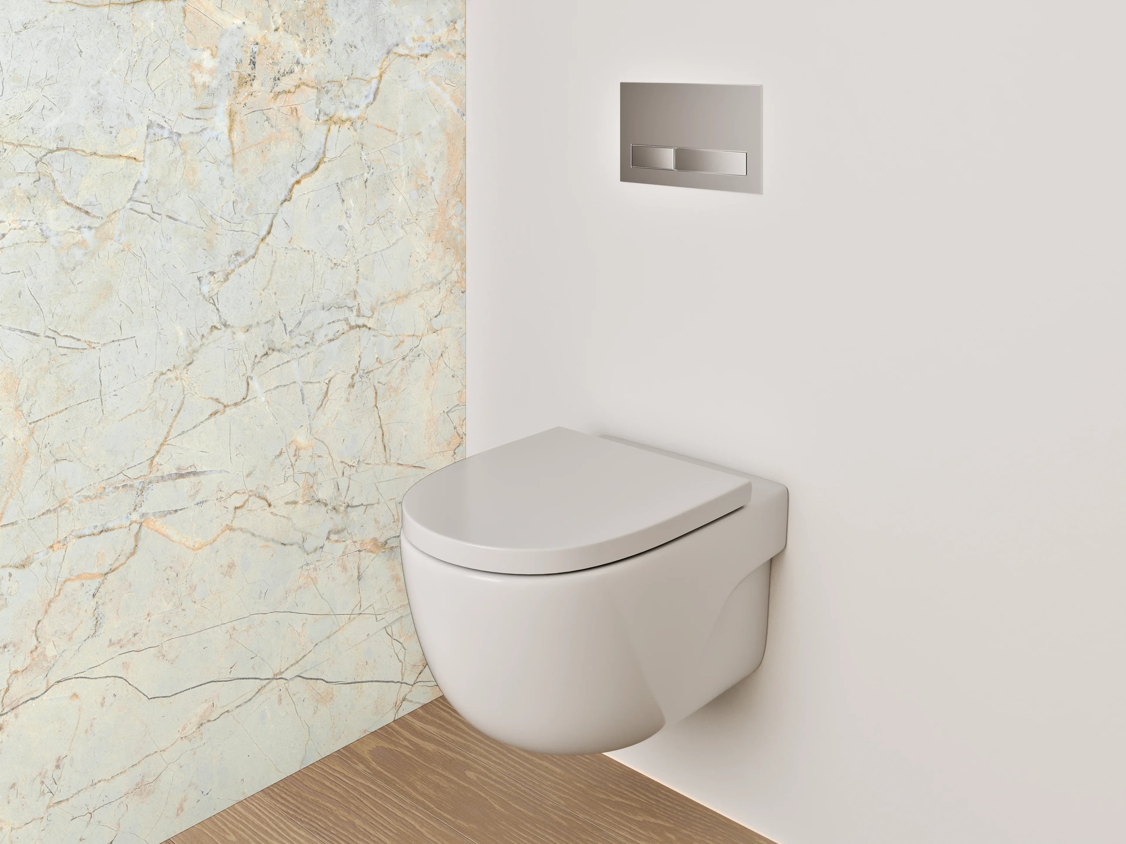 WC-Rückwand - Eleganter Weiß-Grau Marmor Look