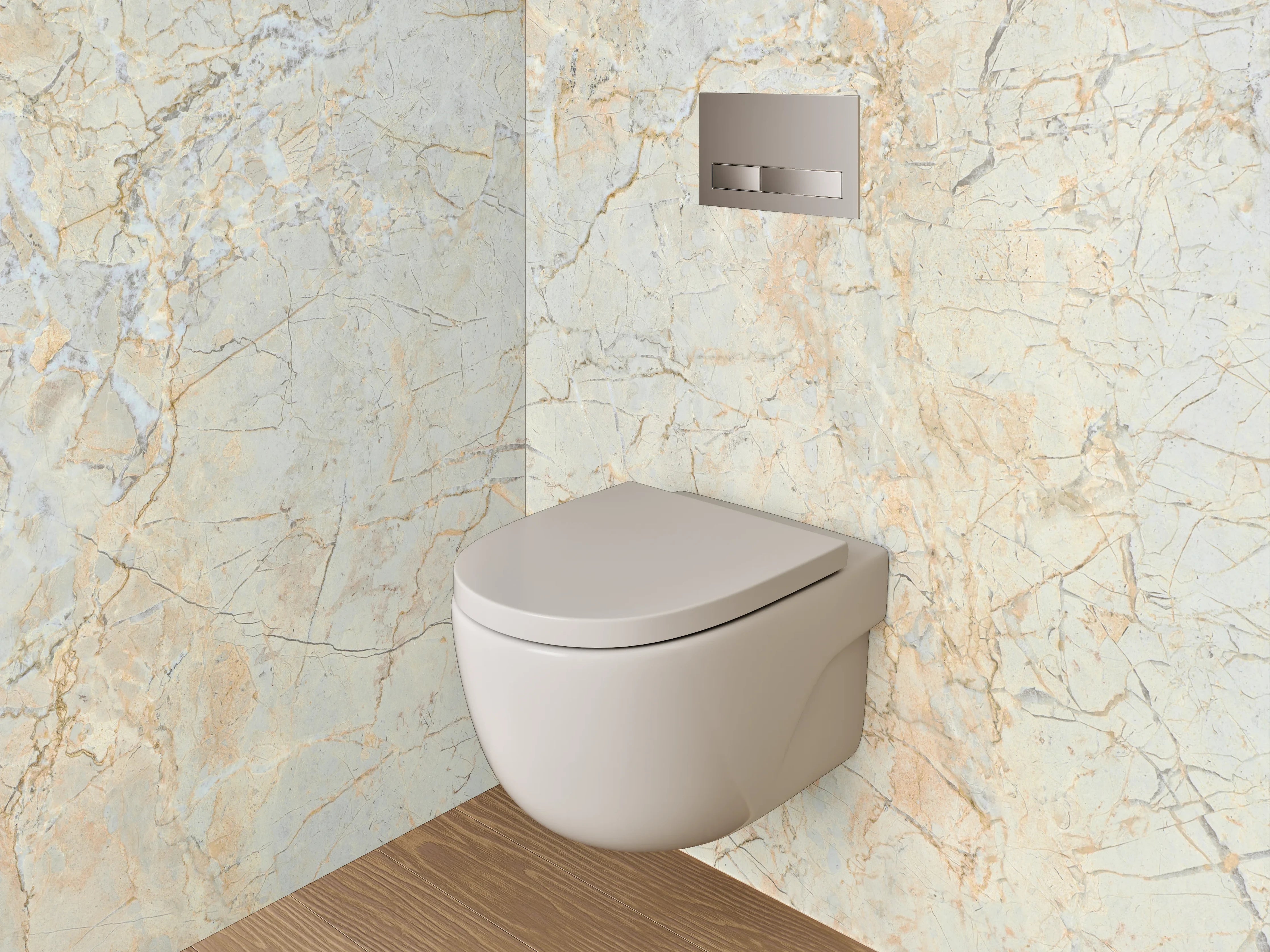 WC-Rückwand - Eleganter Weiß-Grau Marmor Look
