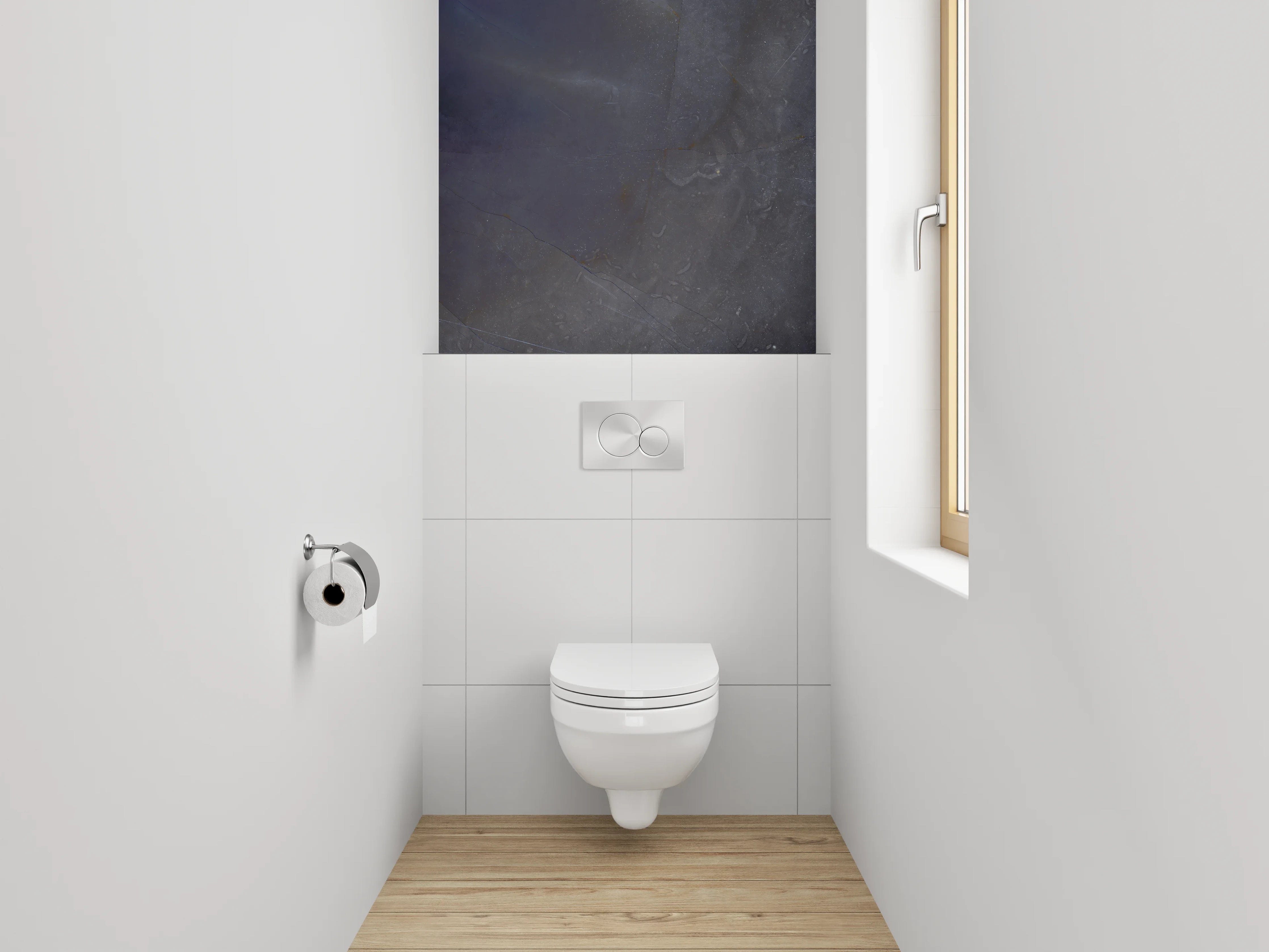 WC-Rückwand - Eleganter dunkelblauer Schiefer-Look