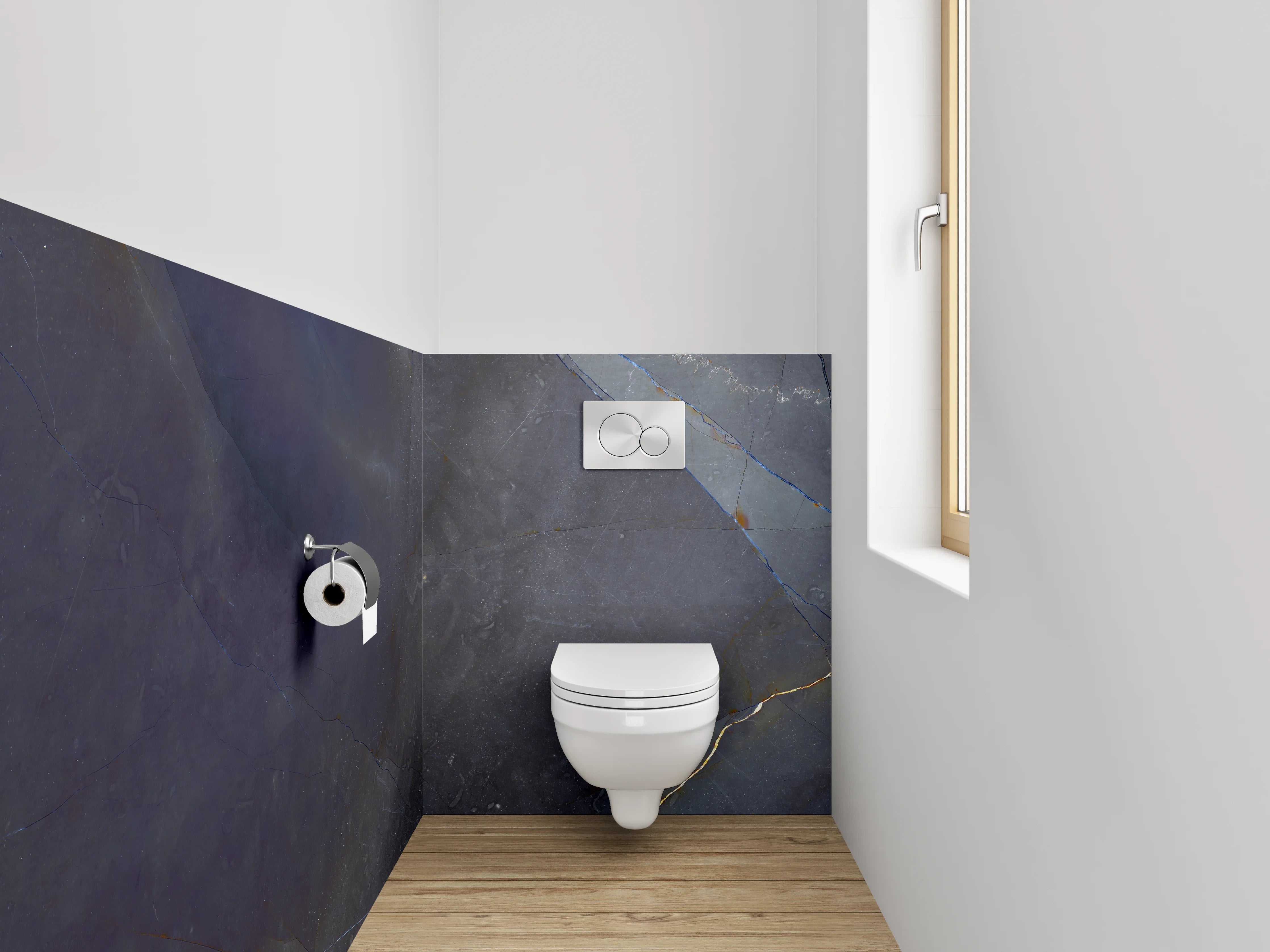 WC-Rückwand - Eleganter dunkelblauer Schiefer-Look