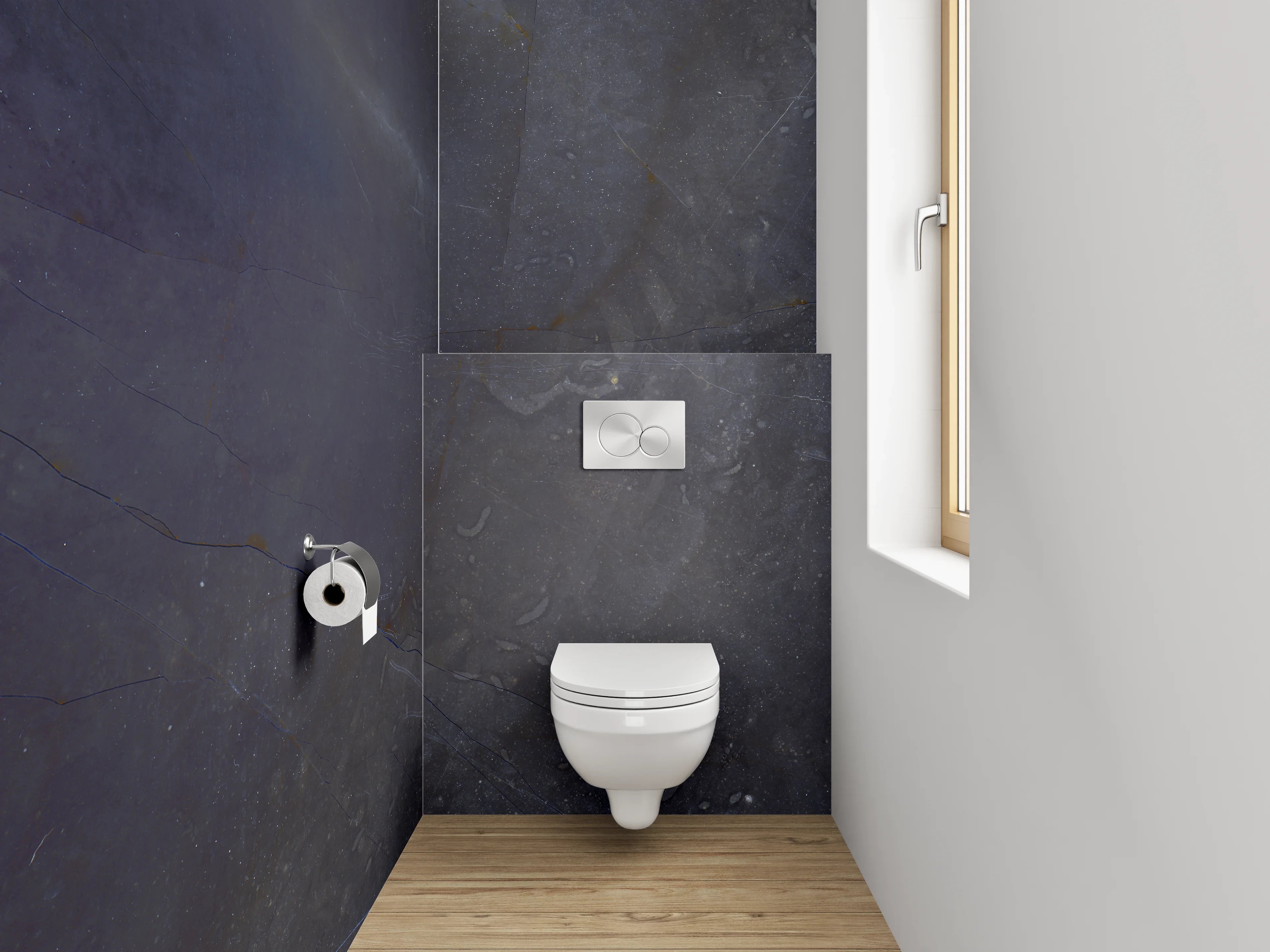 WC-Rückwand - Eleganter dunkelblauer Schiefer-Look
