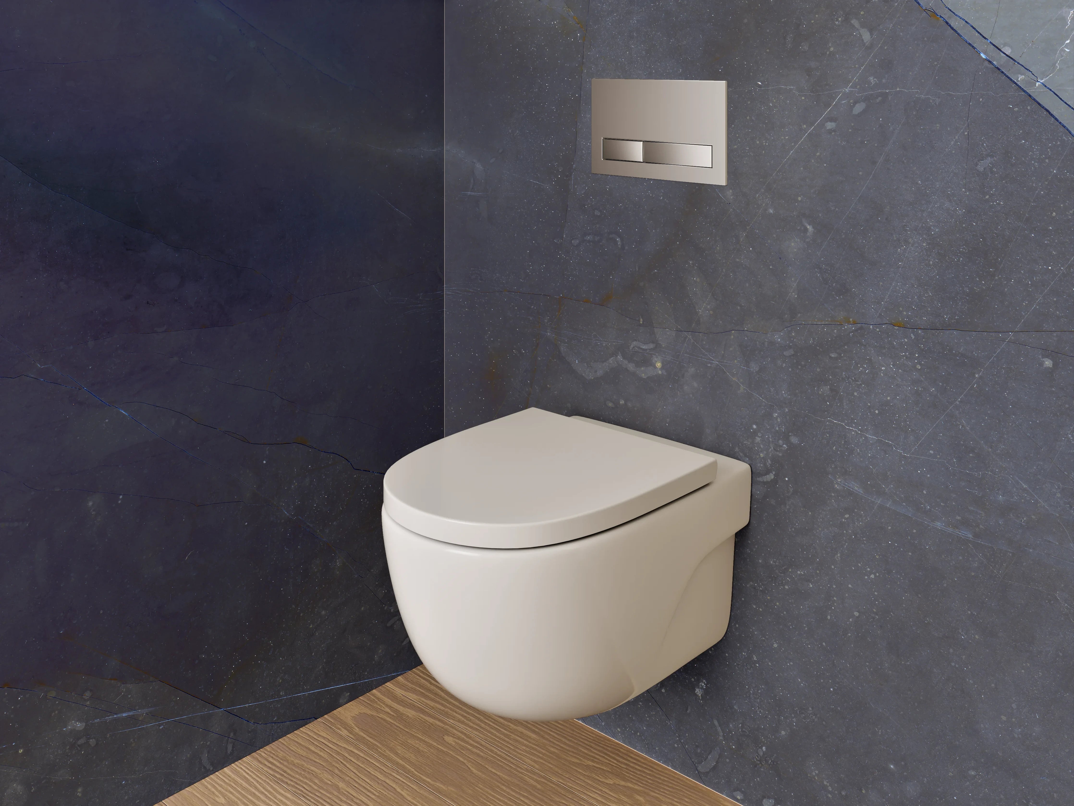 WC-Rückwand - Eleganter dunkelblauer Schiefer-Look