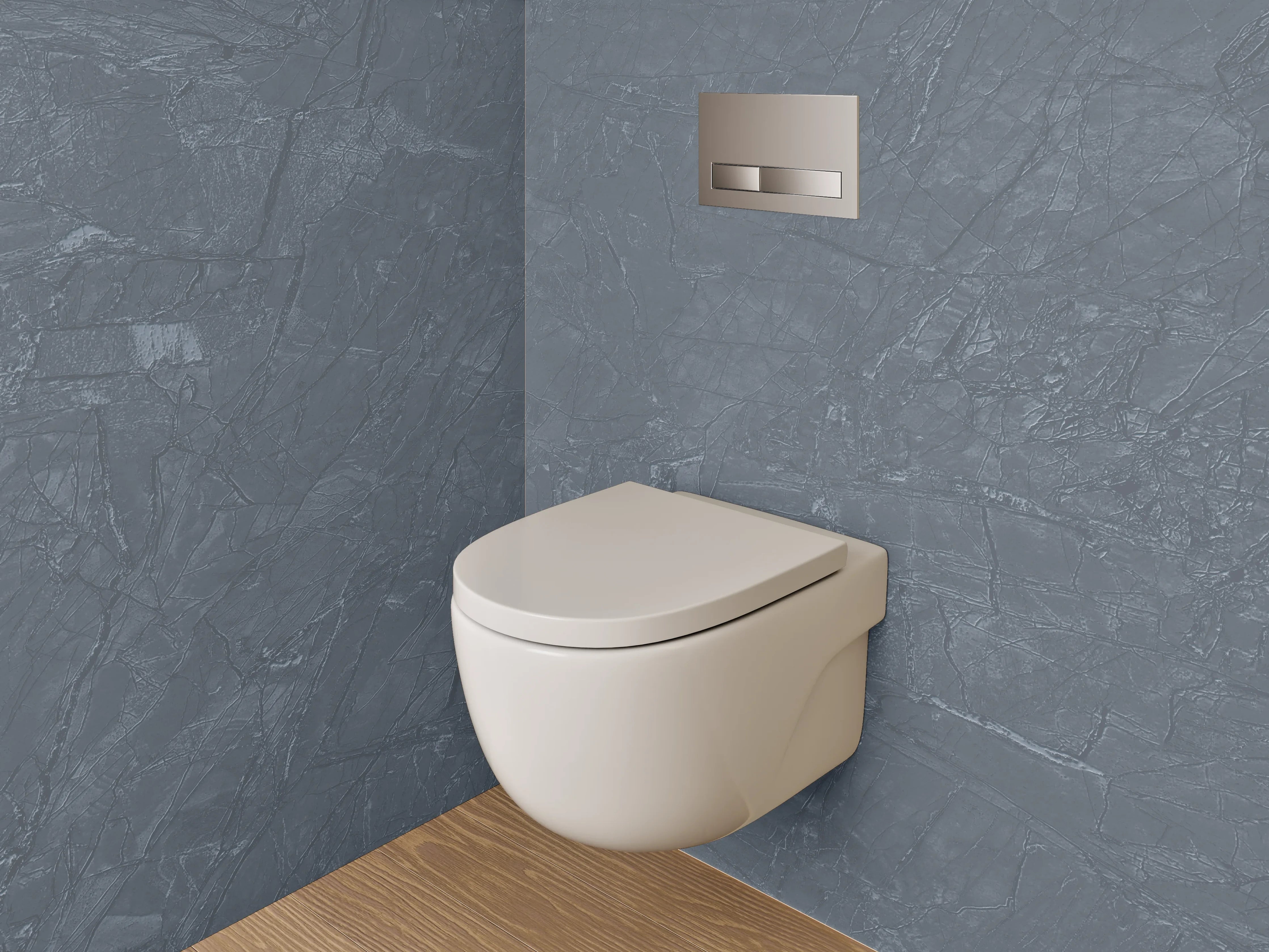 WC-Rückwand - Eleganter dunkler Schiefer-Look für Badezimmer