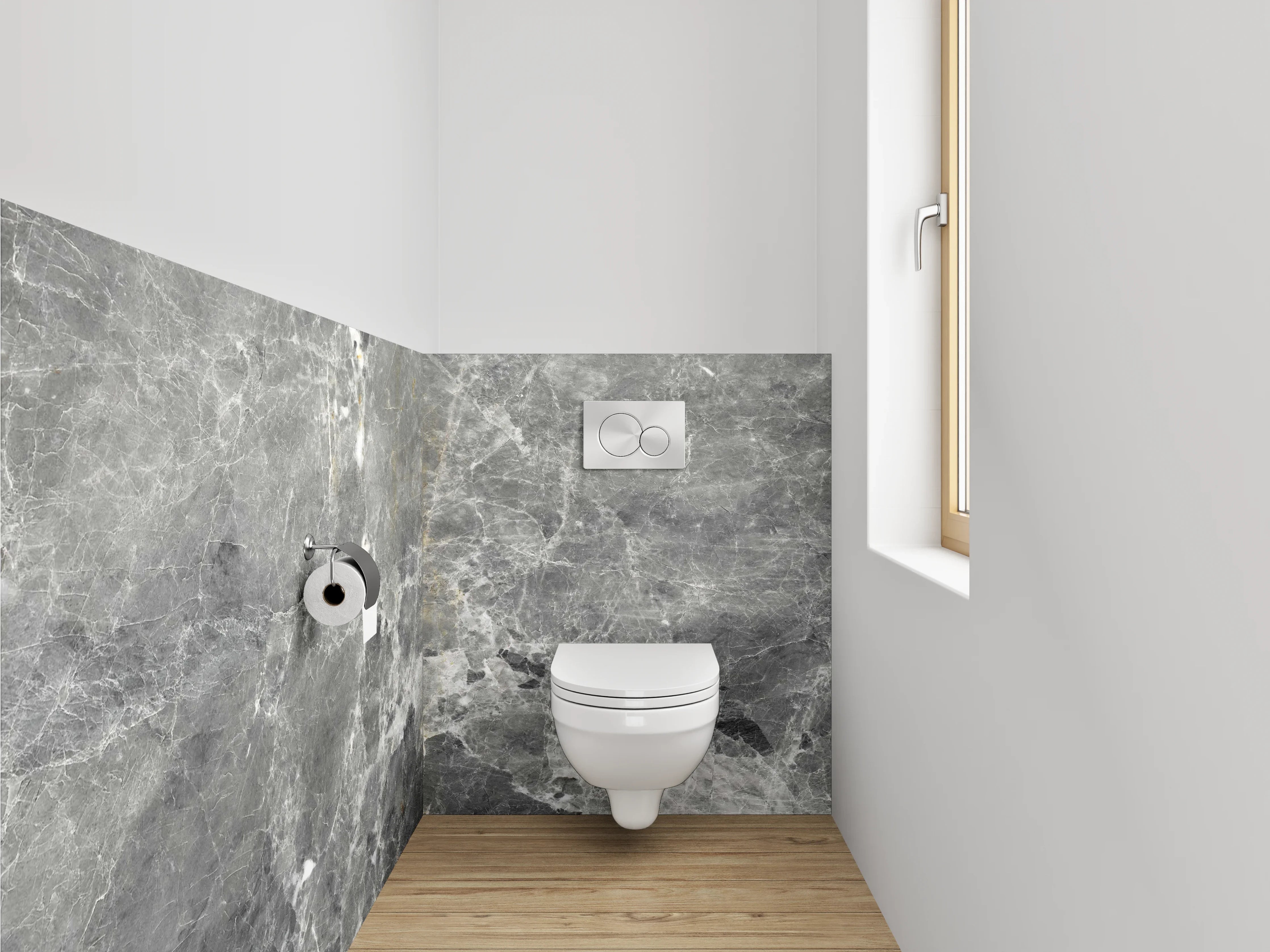 WC-Rückwand - Eleganter grauer Marmor-Look