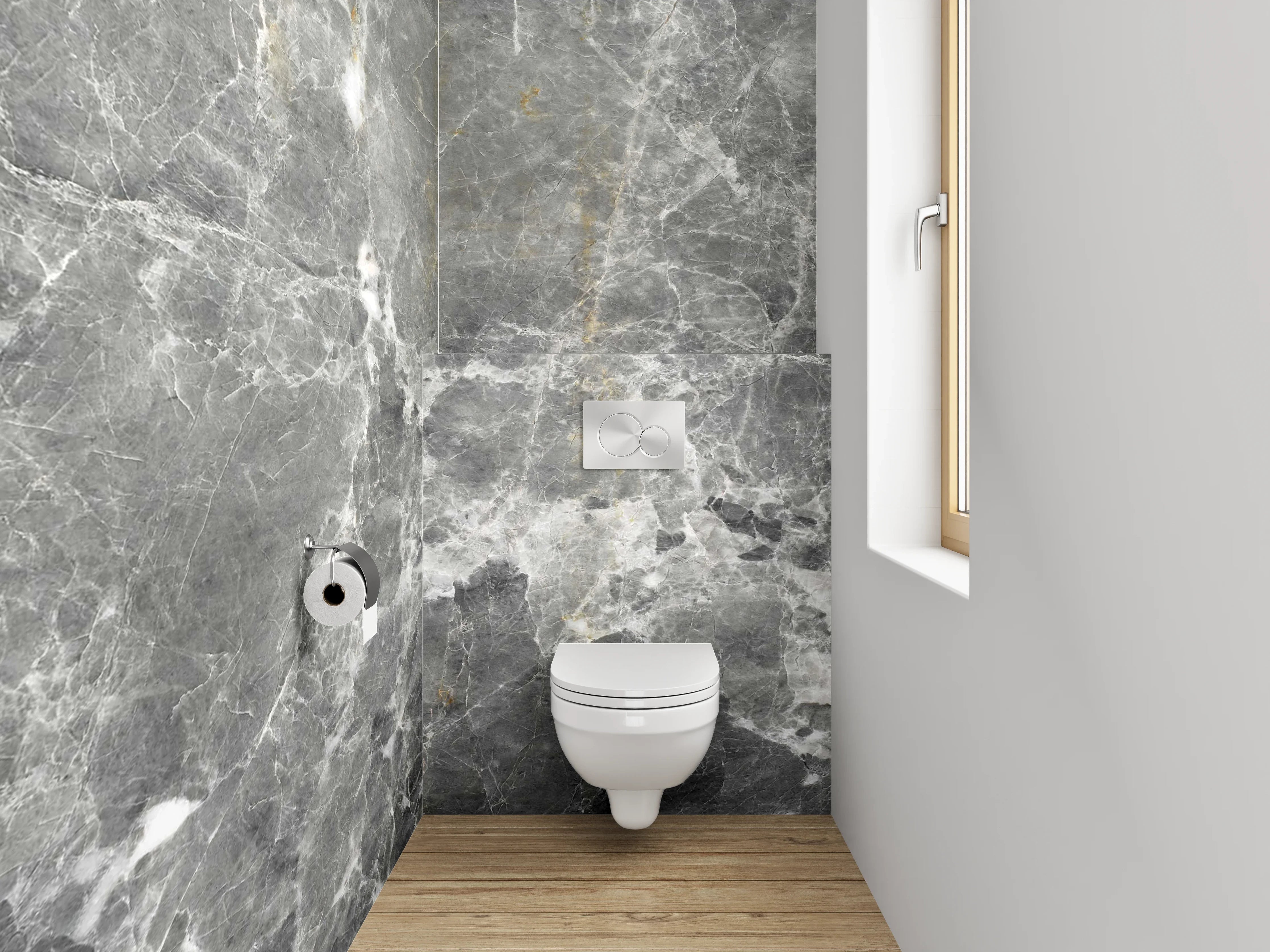 WC-Rückwand - Eleganter grauer Marmor-Look