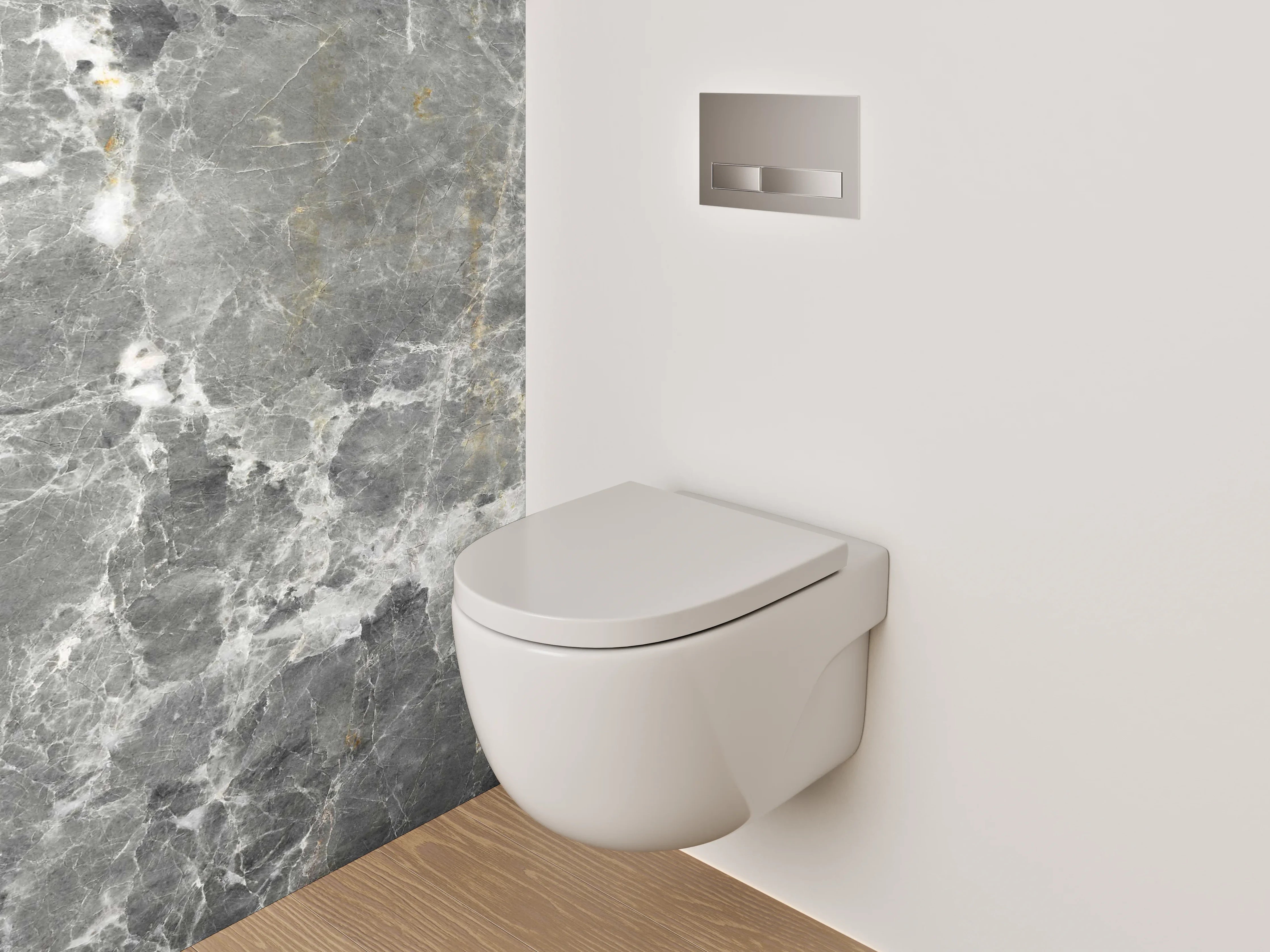 WC-Rückwand - Eleganter grauer Marmor-Look