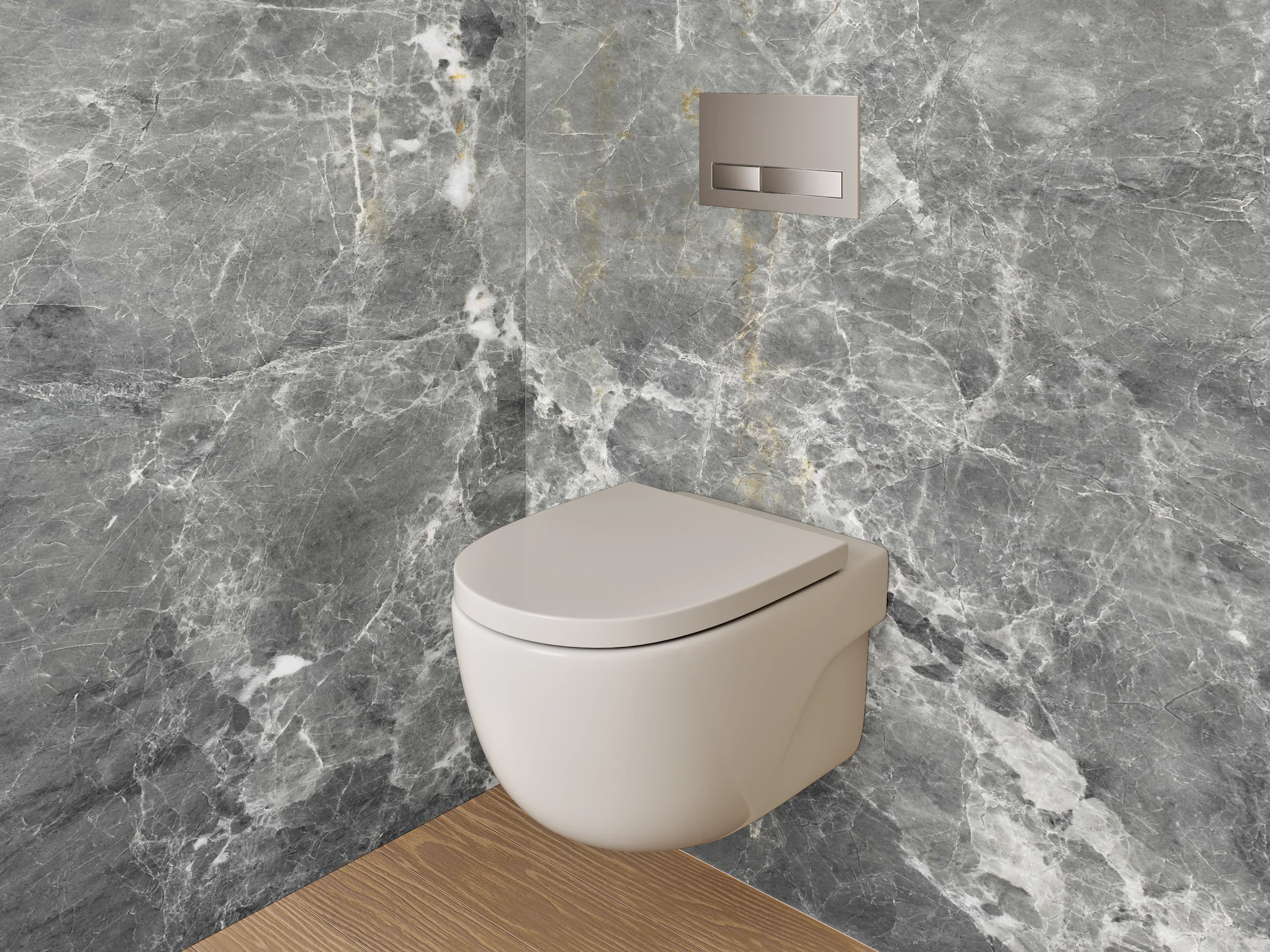 WC-Rückwand - Eleganter grauer Marmor-Look