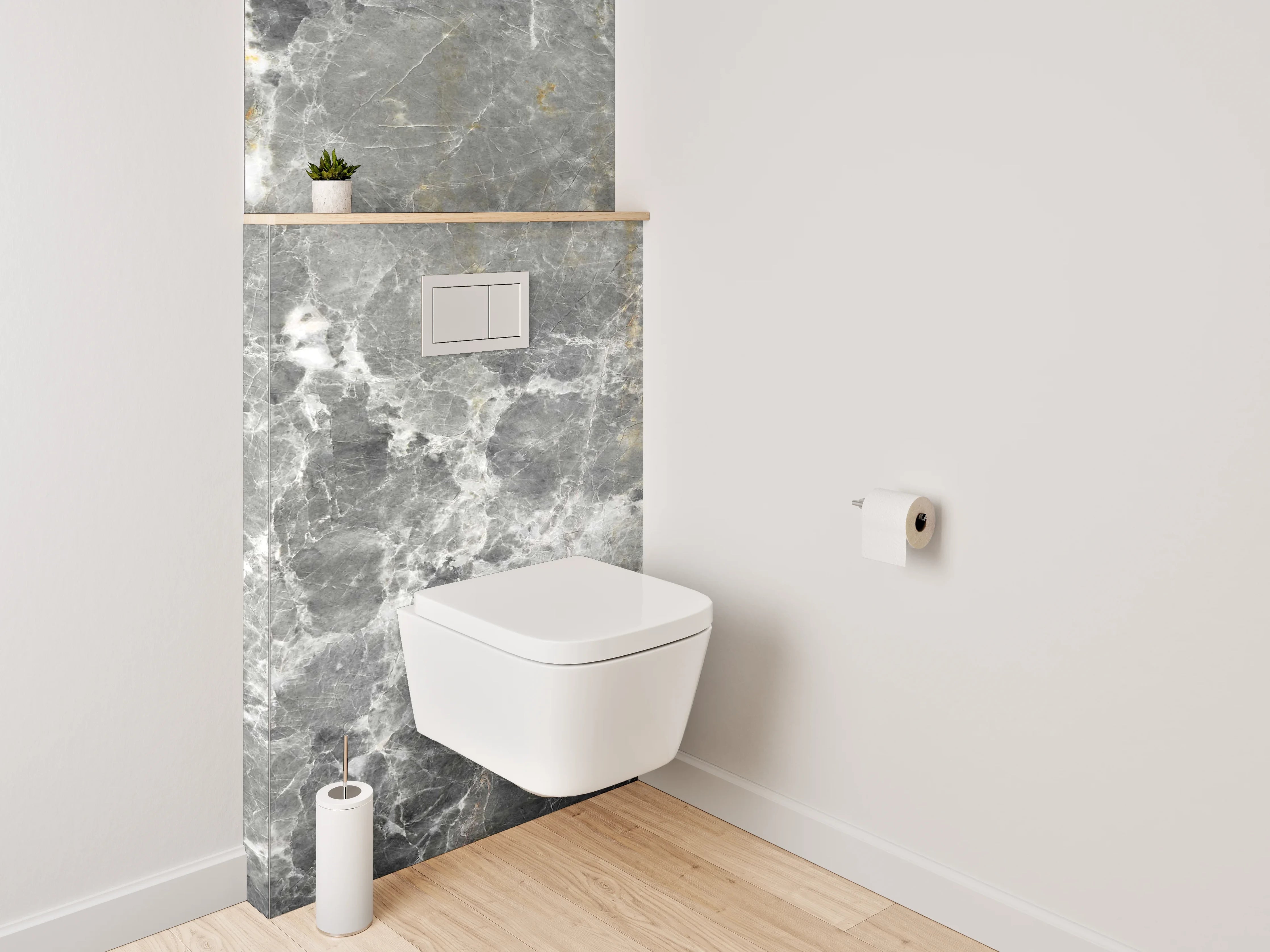 WC-Rückwand - Eleganter grauer Marmor-Look