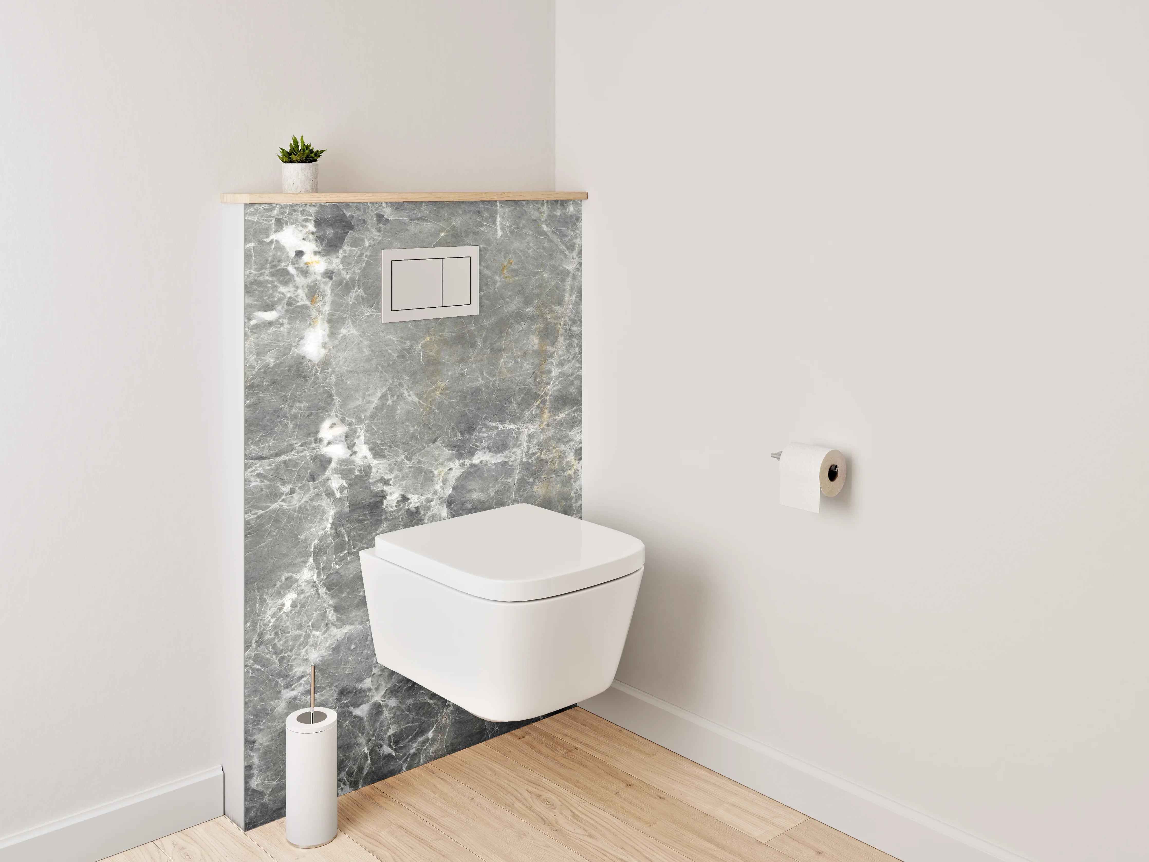 WC-Rückwand - Eleganter grauer Marmor-Look