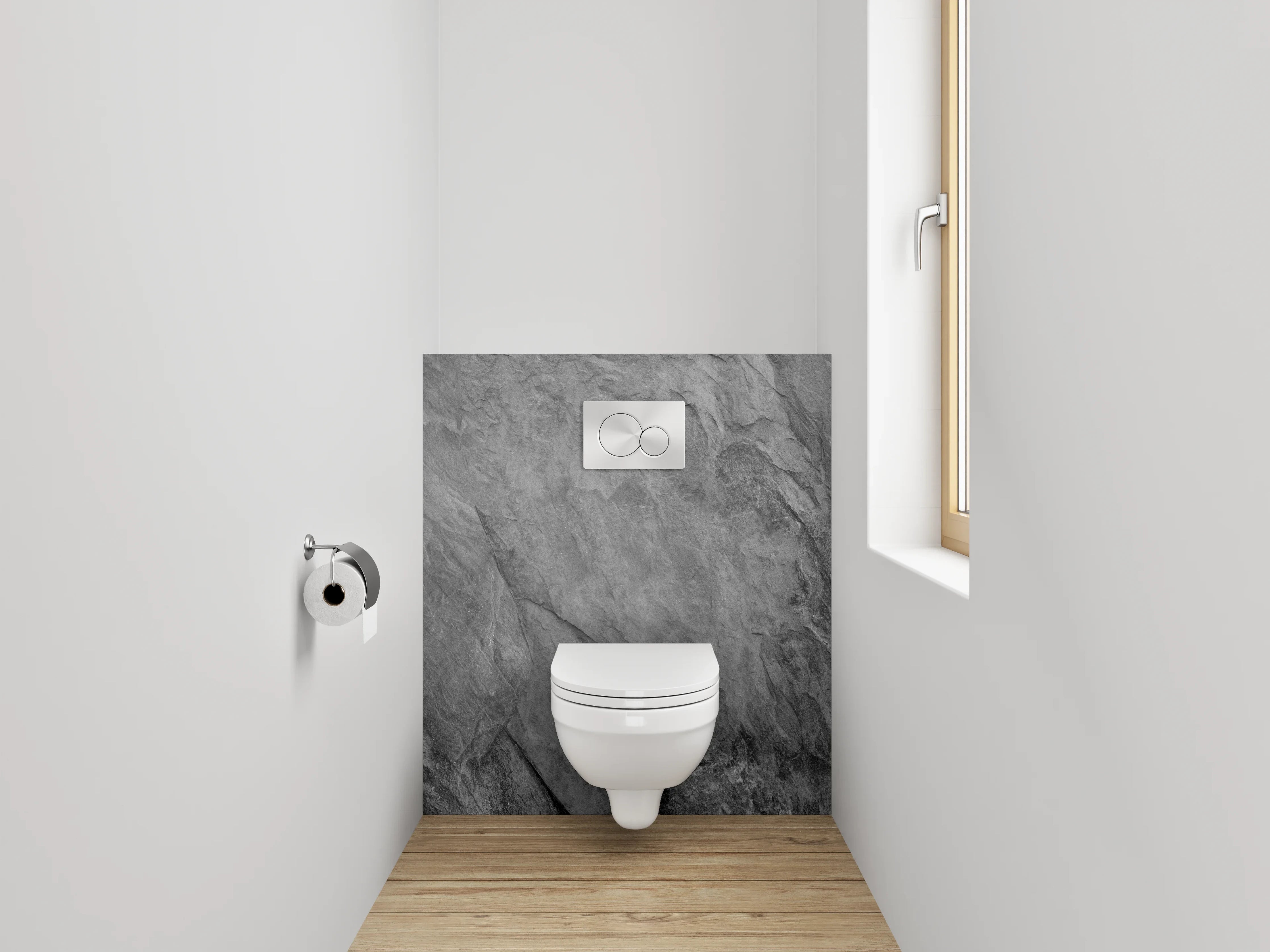 WC-Rückwand - Eleganter grauer Schiefer-Look