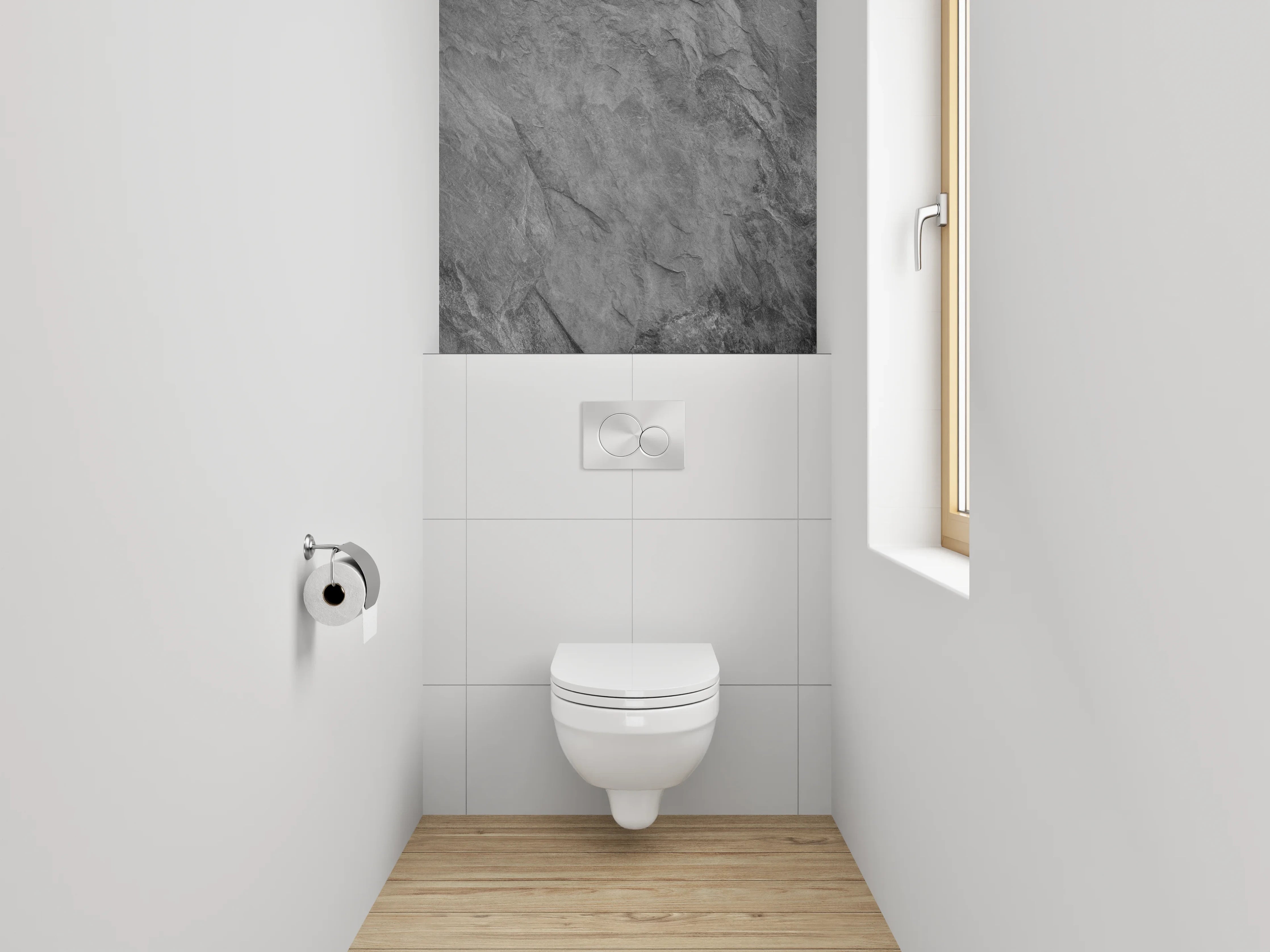 WC-Rückwand - Eleganter grauer Schiefer-Look
