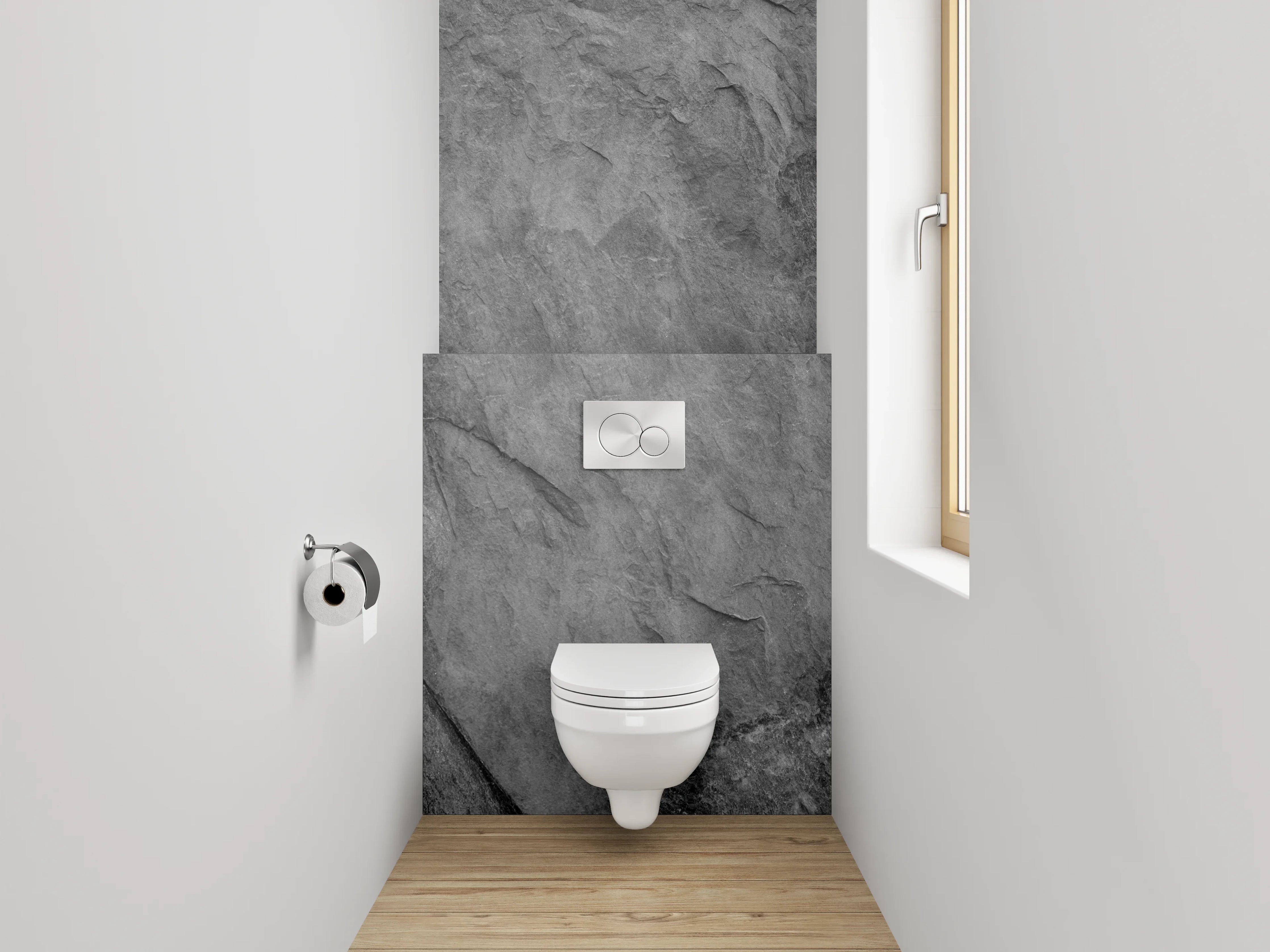 WC-Rückwand - Eleganter grauer Schiefer-Look