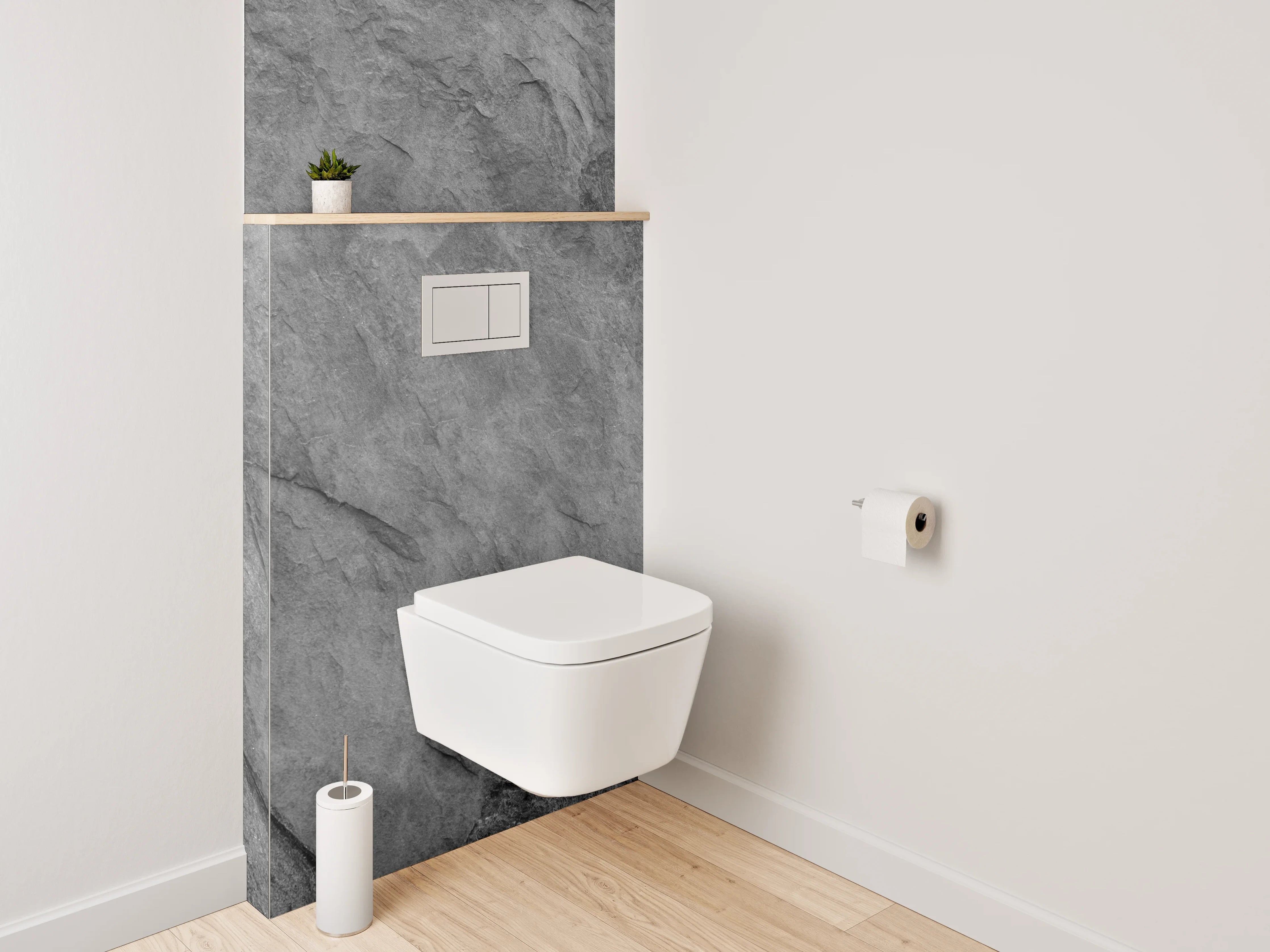 WC-Rückwand - Eleganter grauer Schiefer-Look