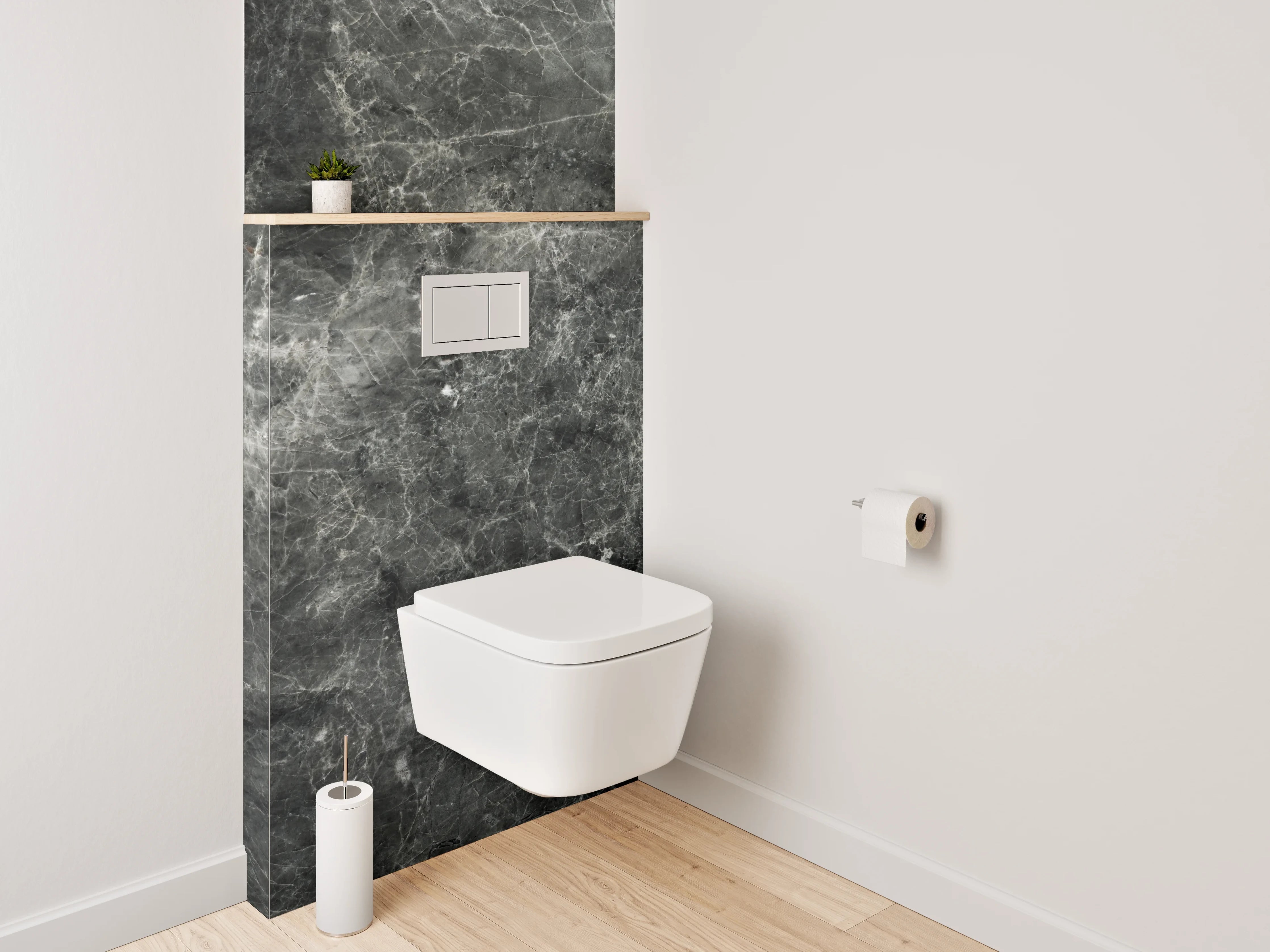 WC-Rückwand - Eleganter schwarzer Marmorlook