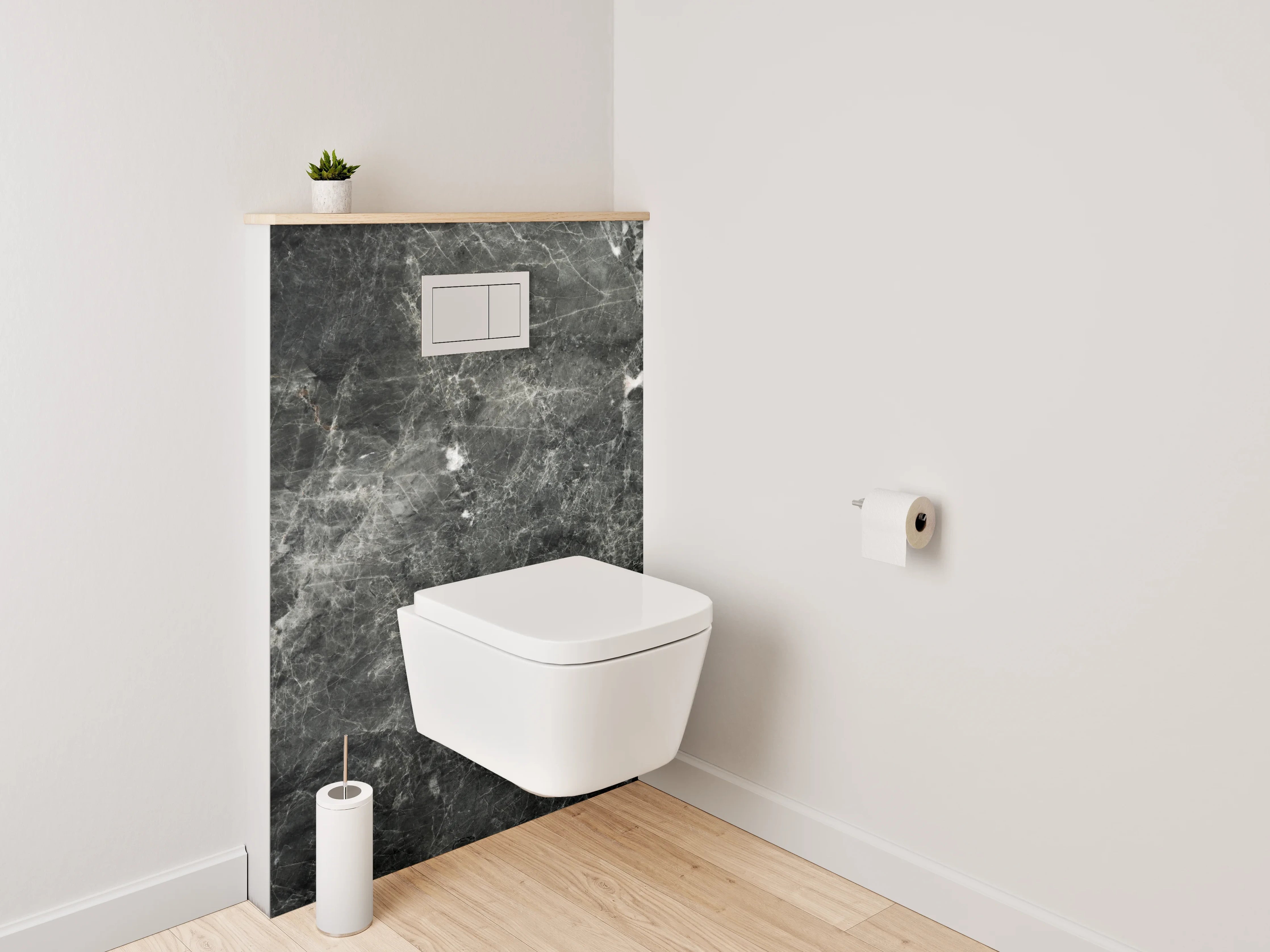 WC-Rückwand - Eleganter schwarzer Marmorlook