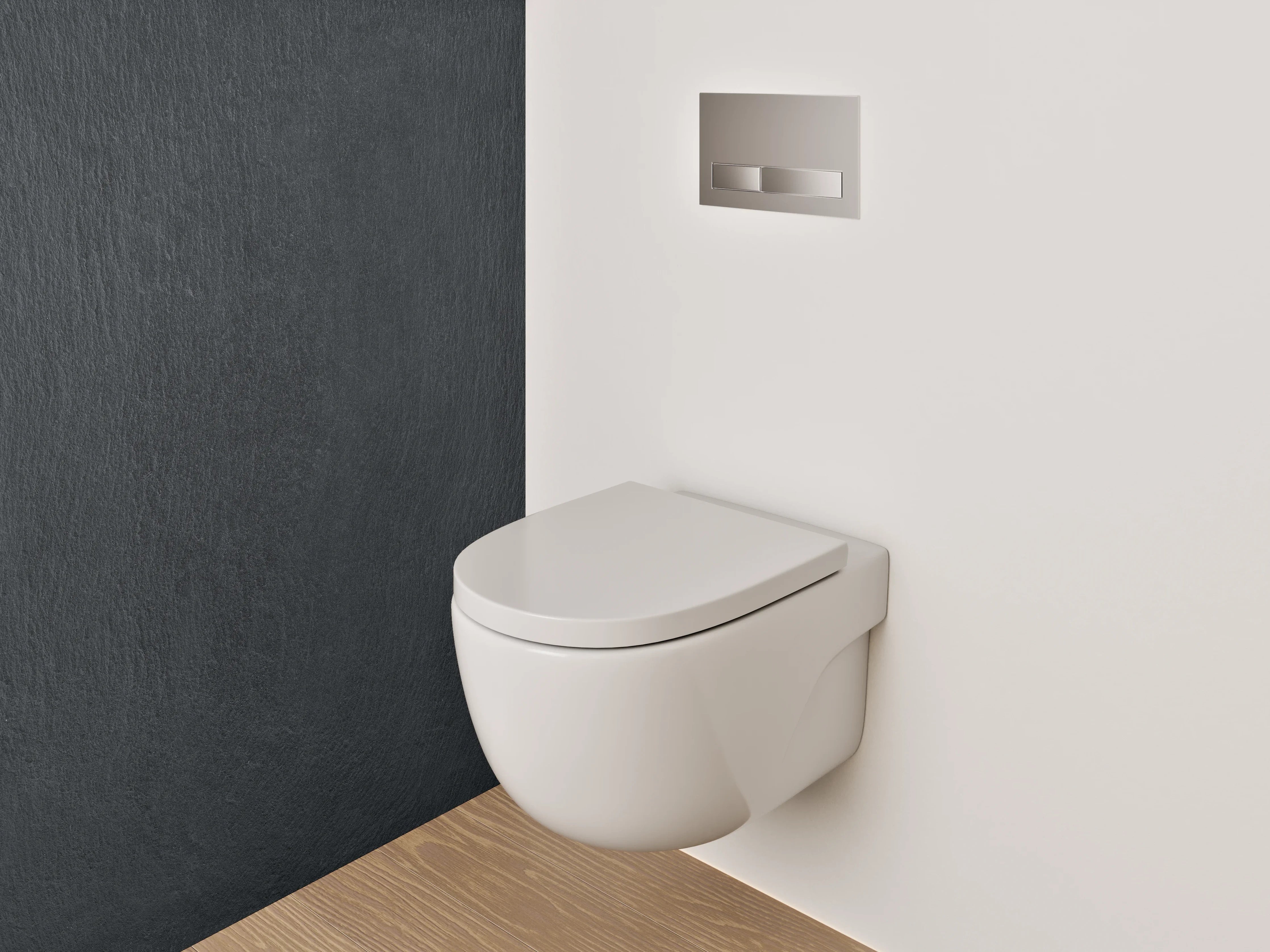 WC-Rückwand - Eleganter schwarzer Schiefer-Look