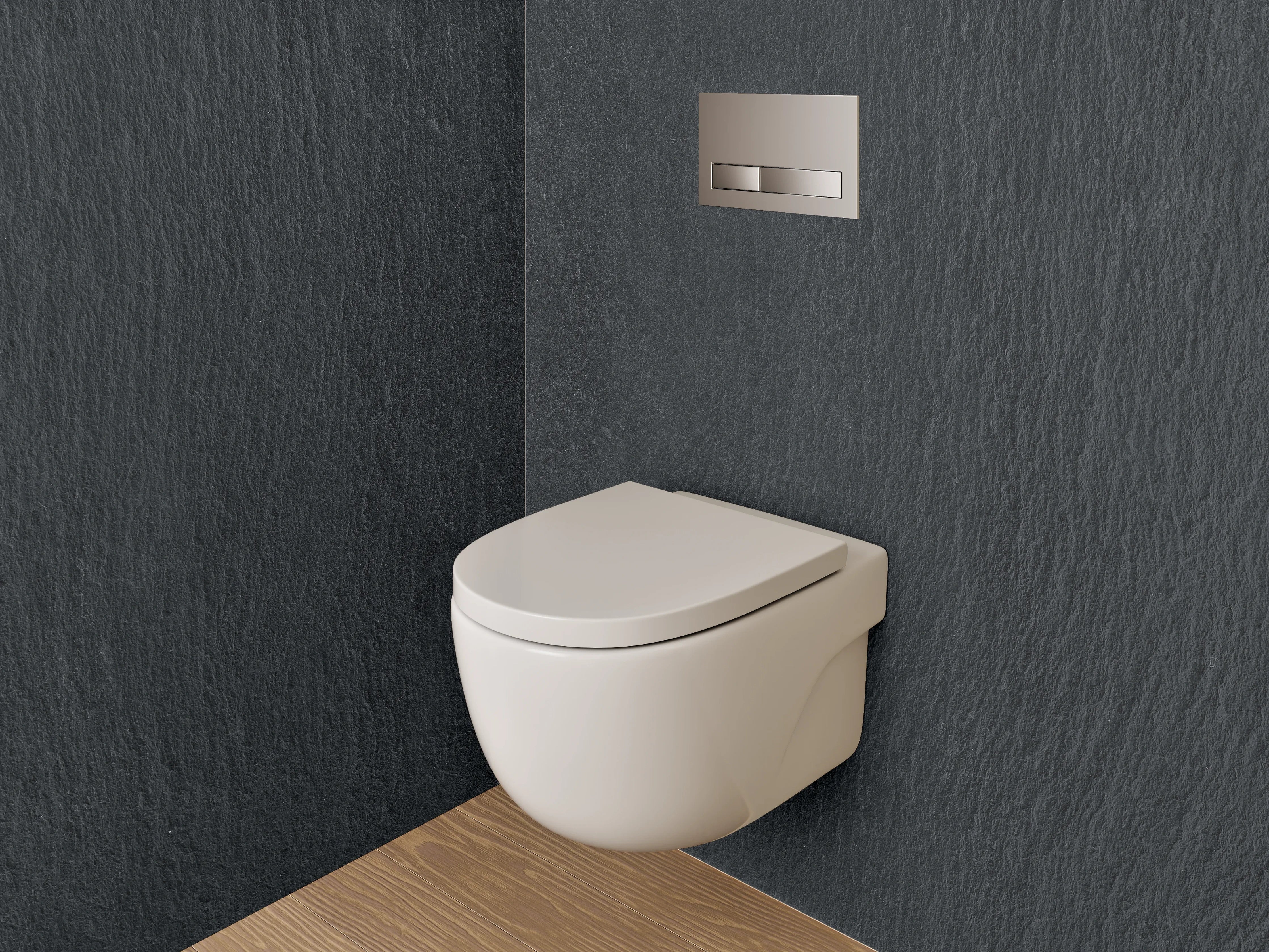 WC-Rückwand - Eleganter schwarzer Schiefer-Look