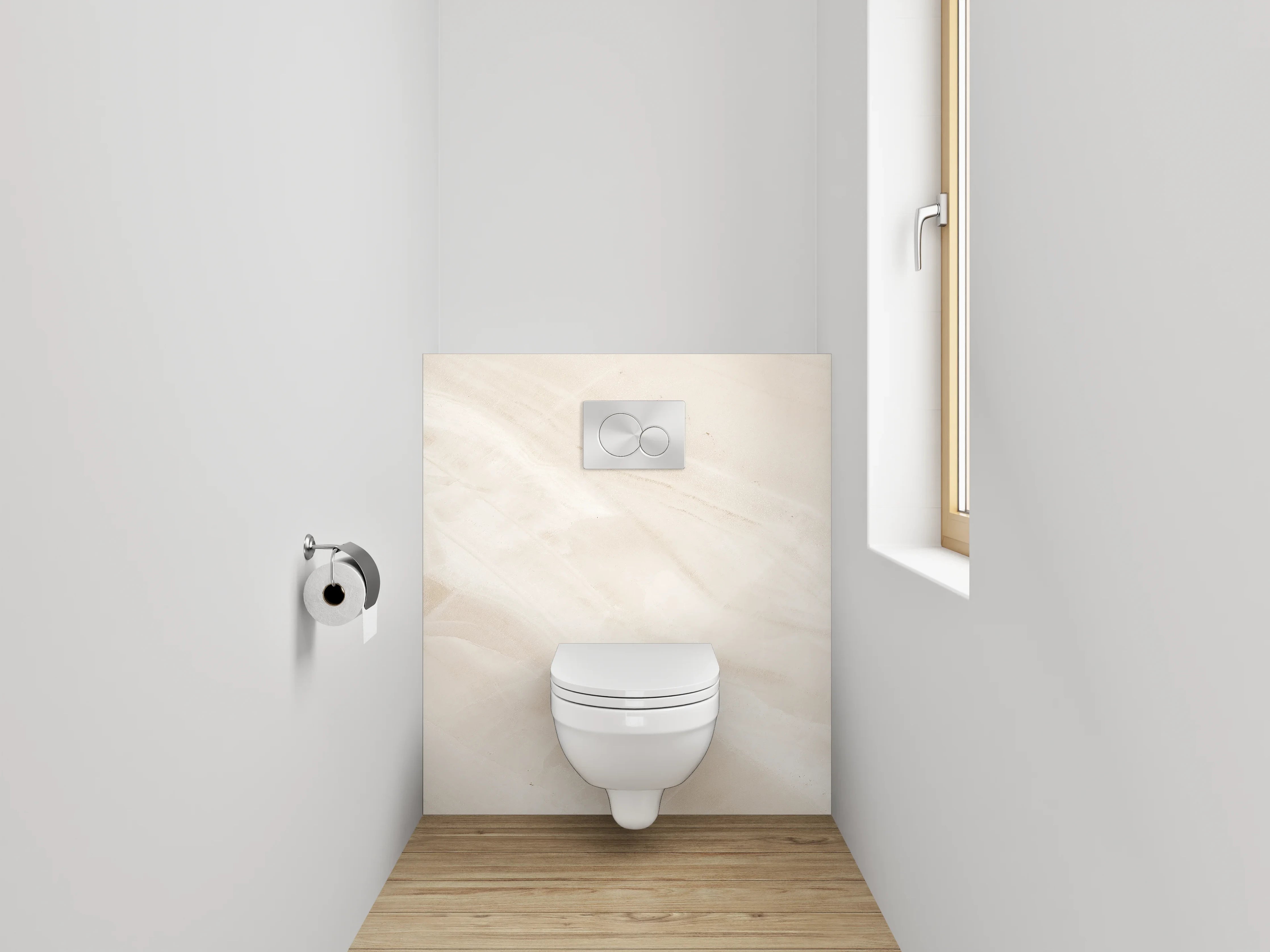 WC-Rückwand - Eleganter weißer Marmor-Look