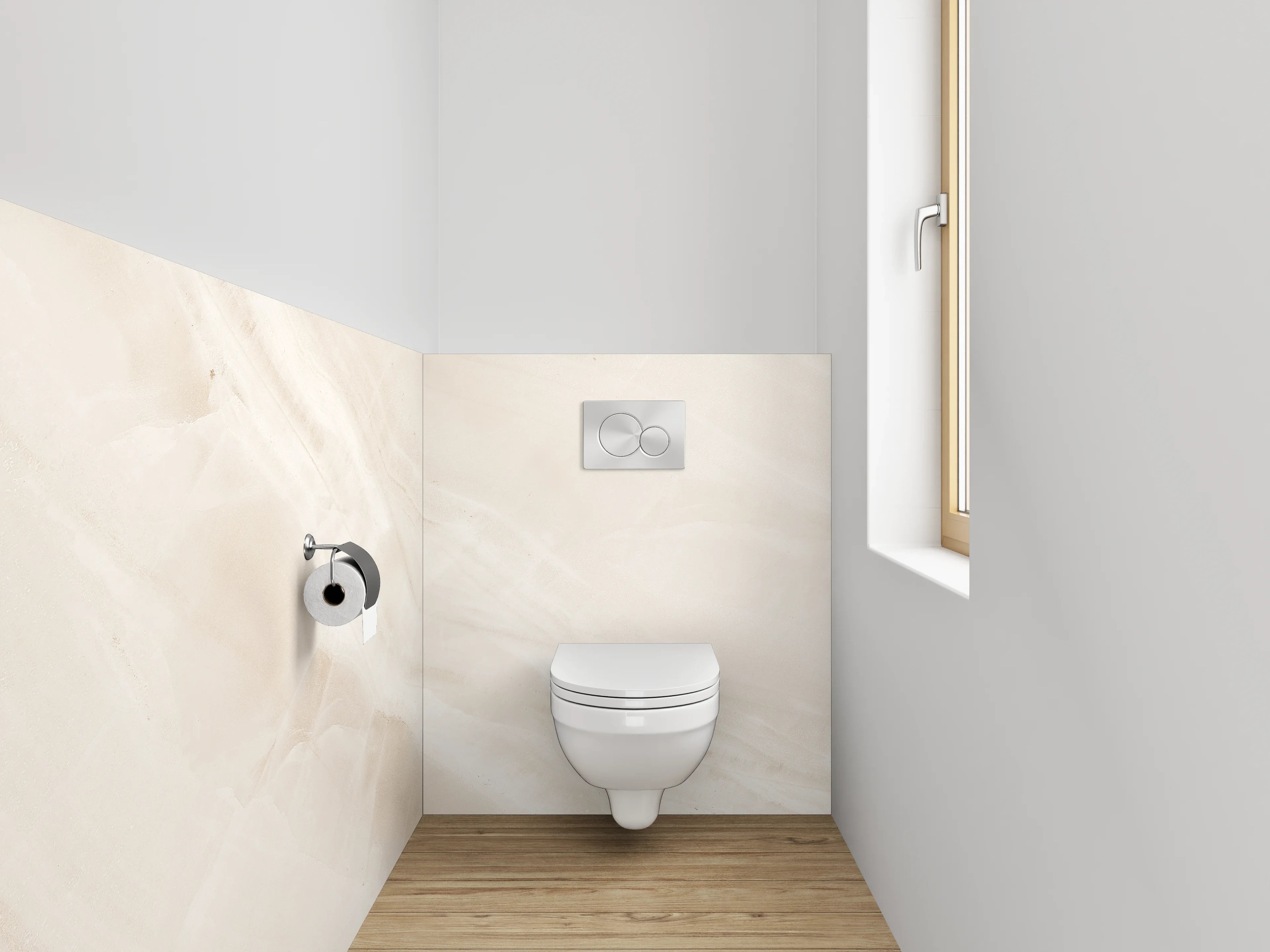 WC-Rückwand - Eleganter weißer Marmor-Look