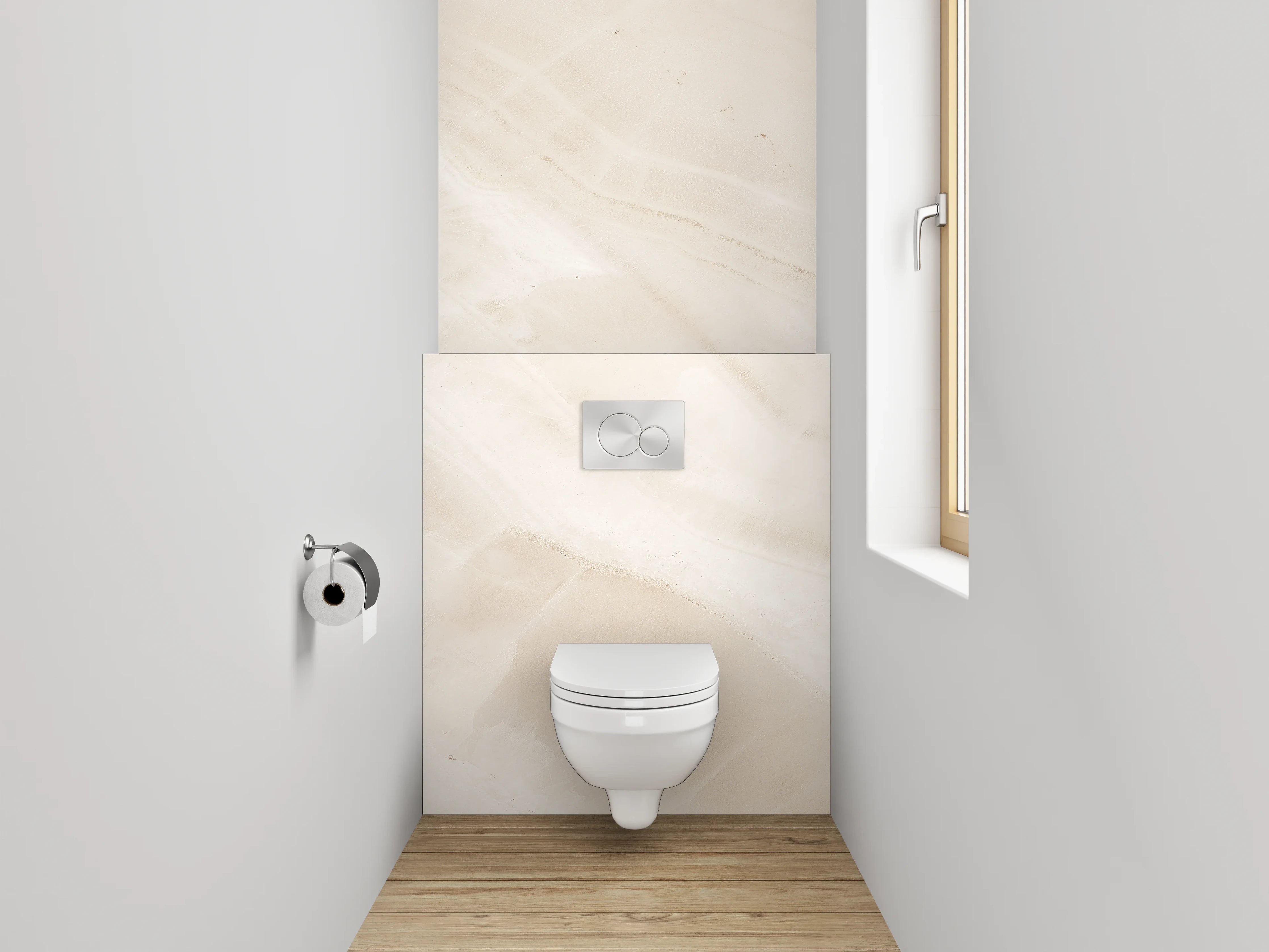 WC-Rückwand - Eleganter weißer Marmor-Look