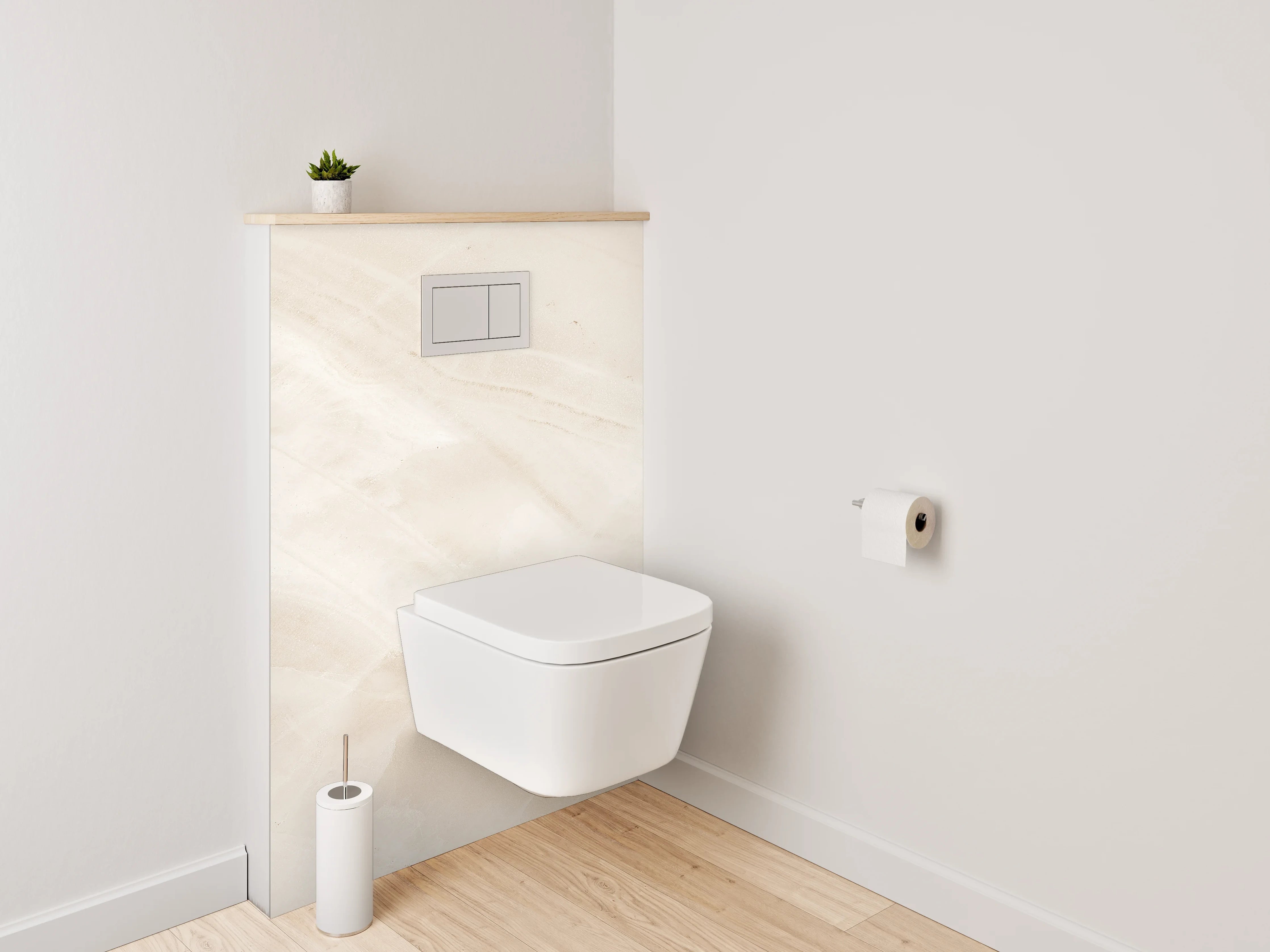 WC-Rückwand - Eleganter weißer Marmor-Look