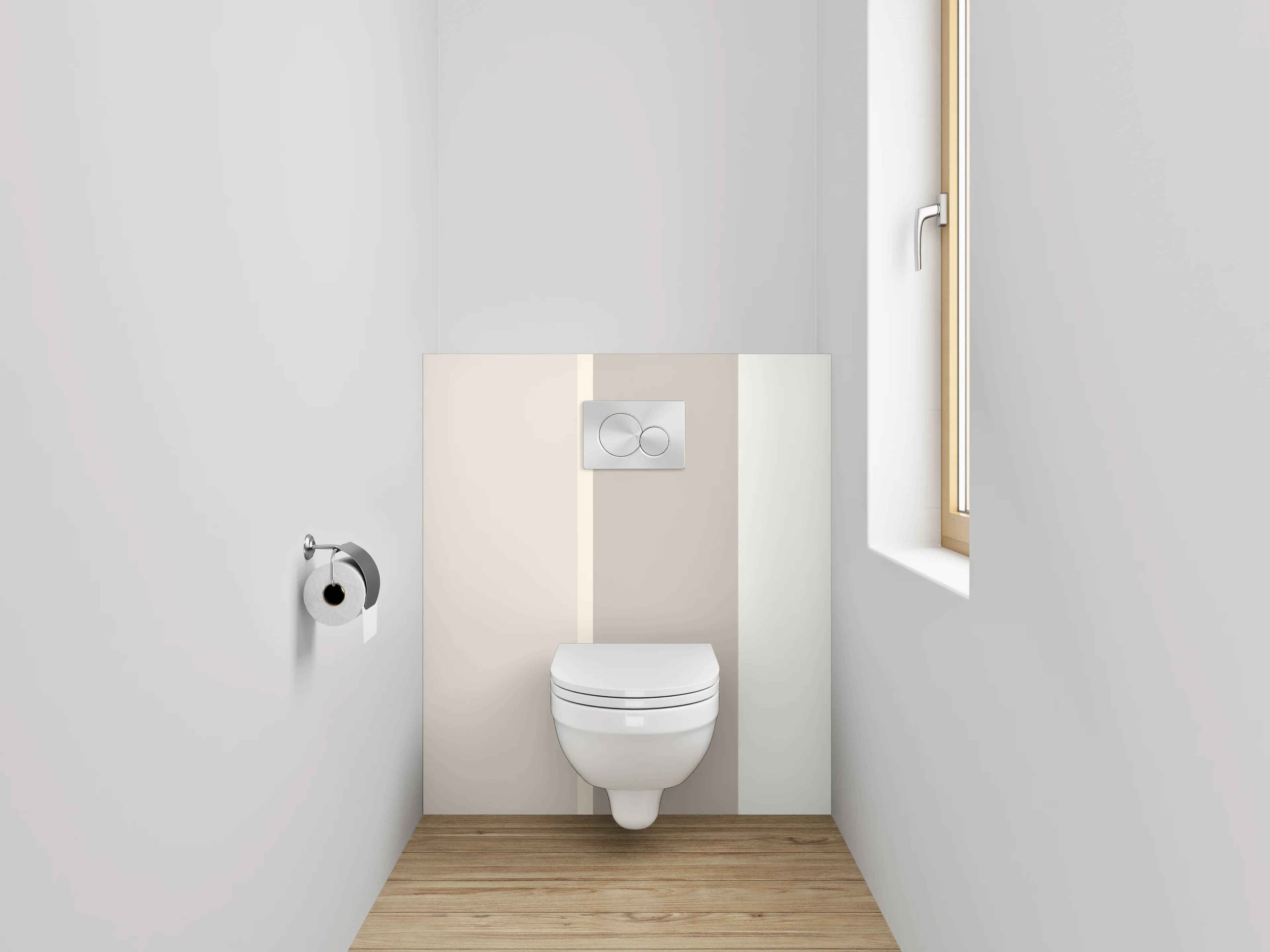 WC-Rückwand - Elegantes Beige und Creme Design