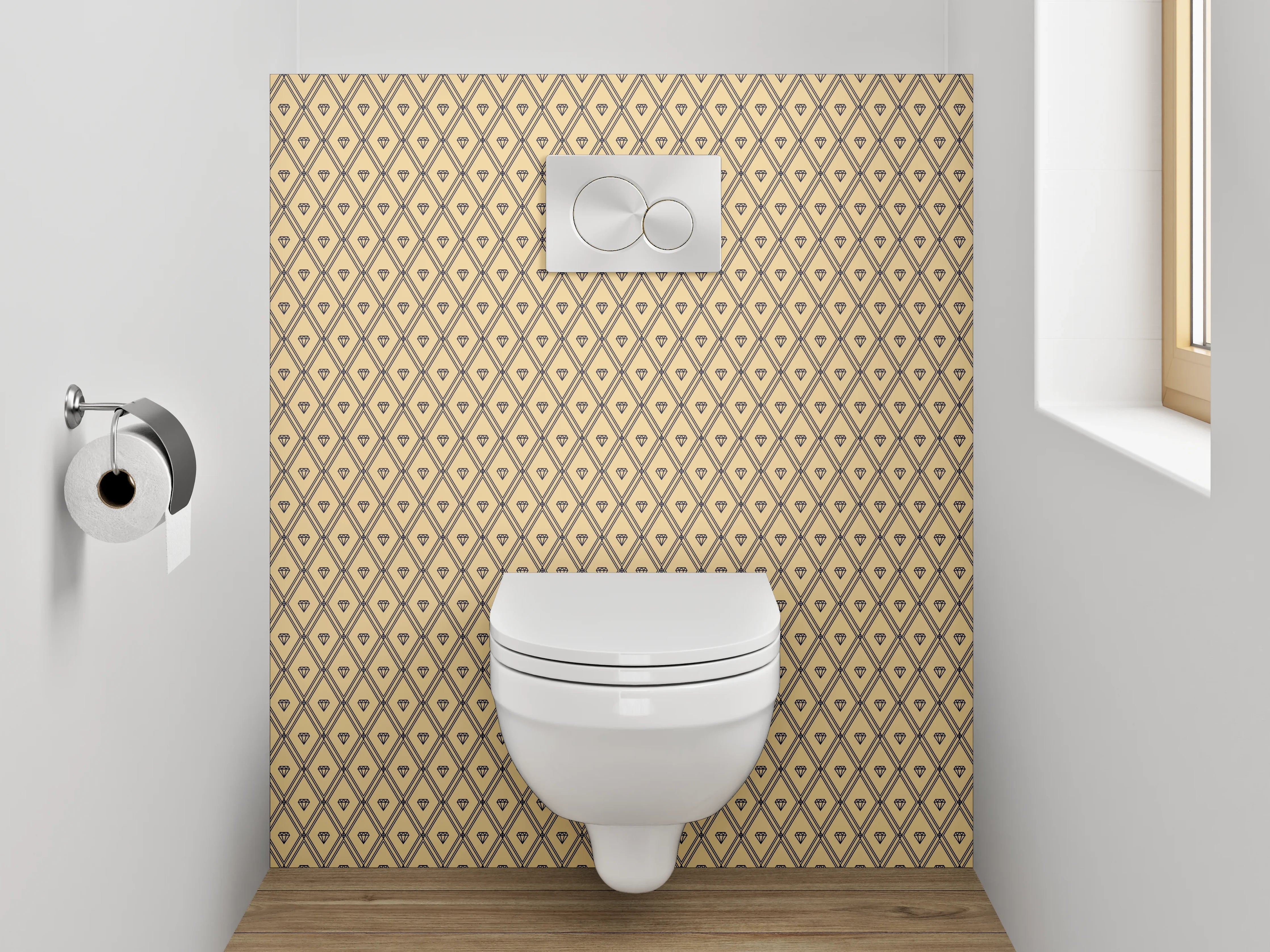 WC-Rückwand - Elegantes Gold-Und-Graphit Muster