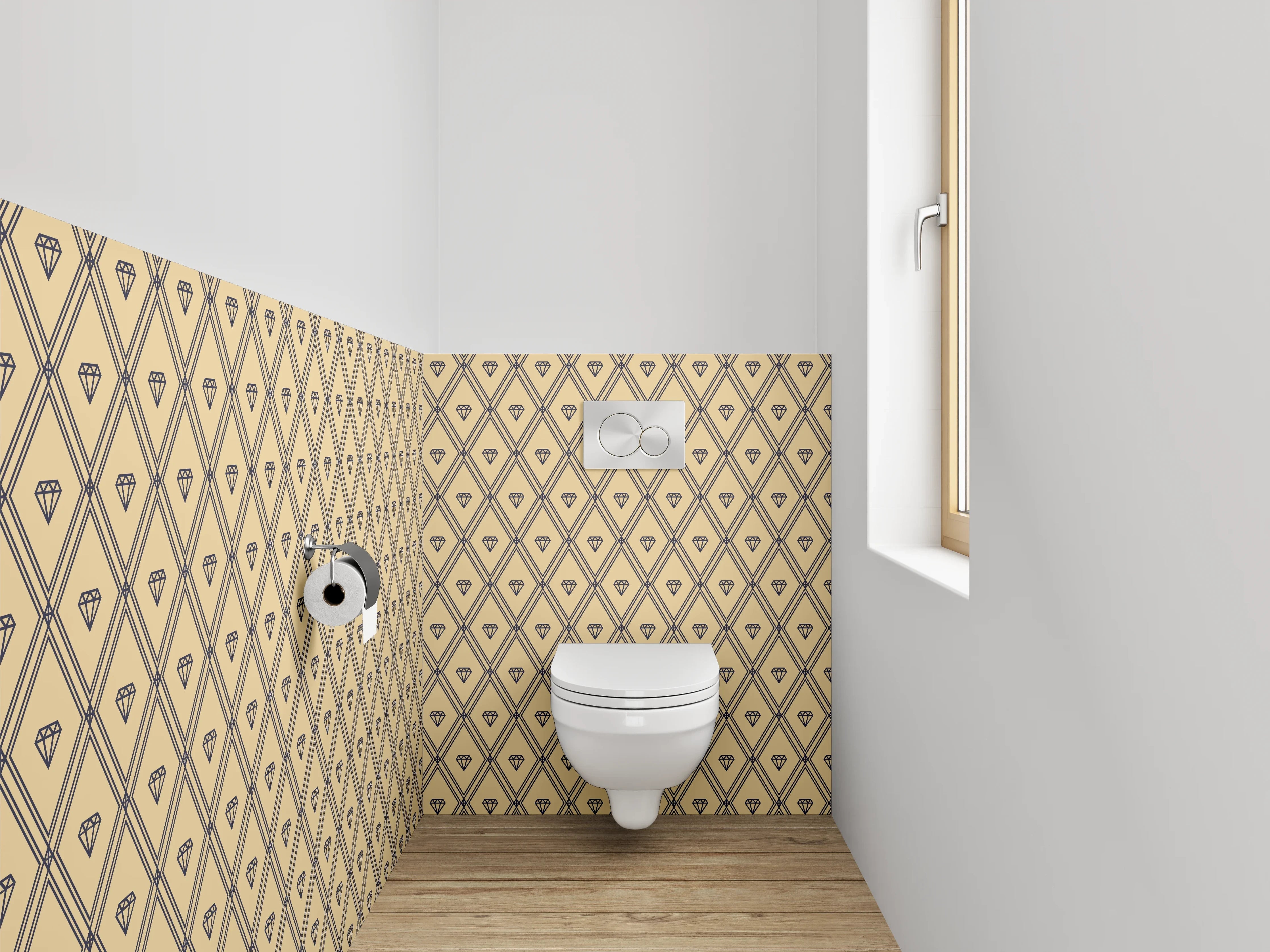 WC-Rückwand - Elegantes Gold-Und-Graphit Muster