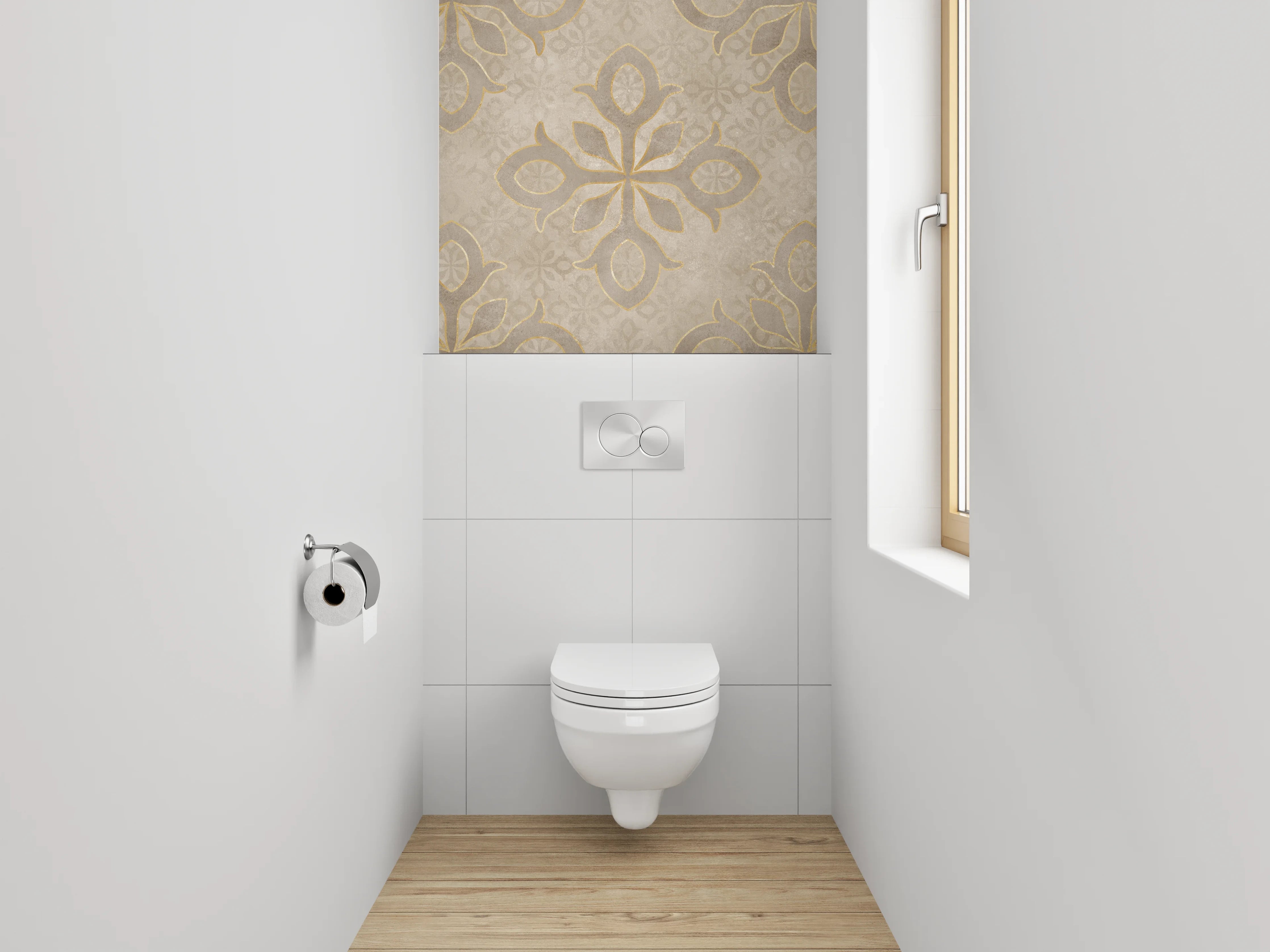 WC-Rückwand - Elegantes Sandwich in Nahaufnahme