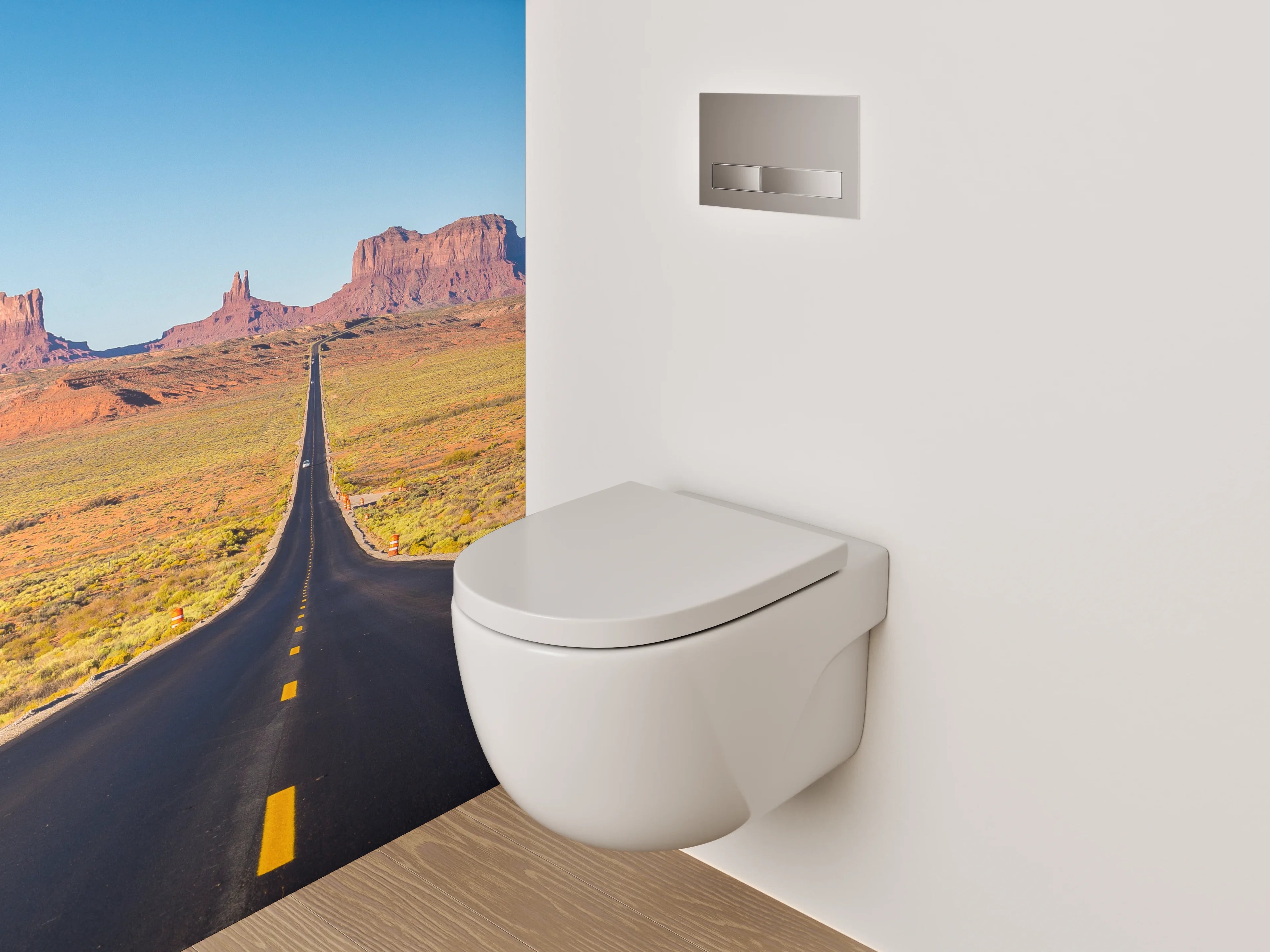 WC-Rückwand - Endlose Straße im Monument Valley
