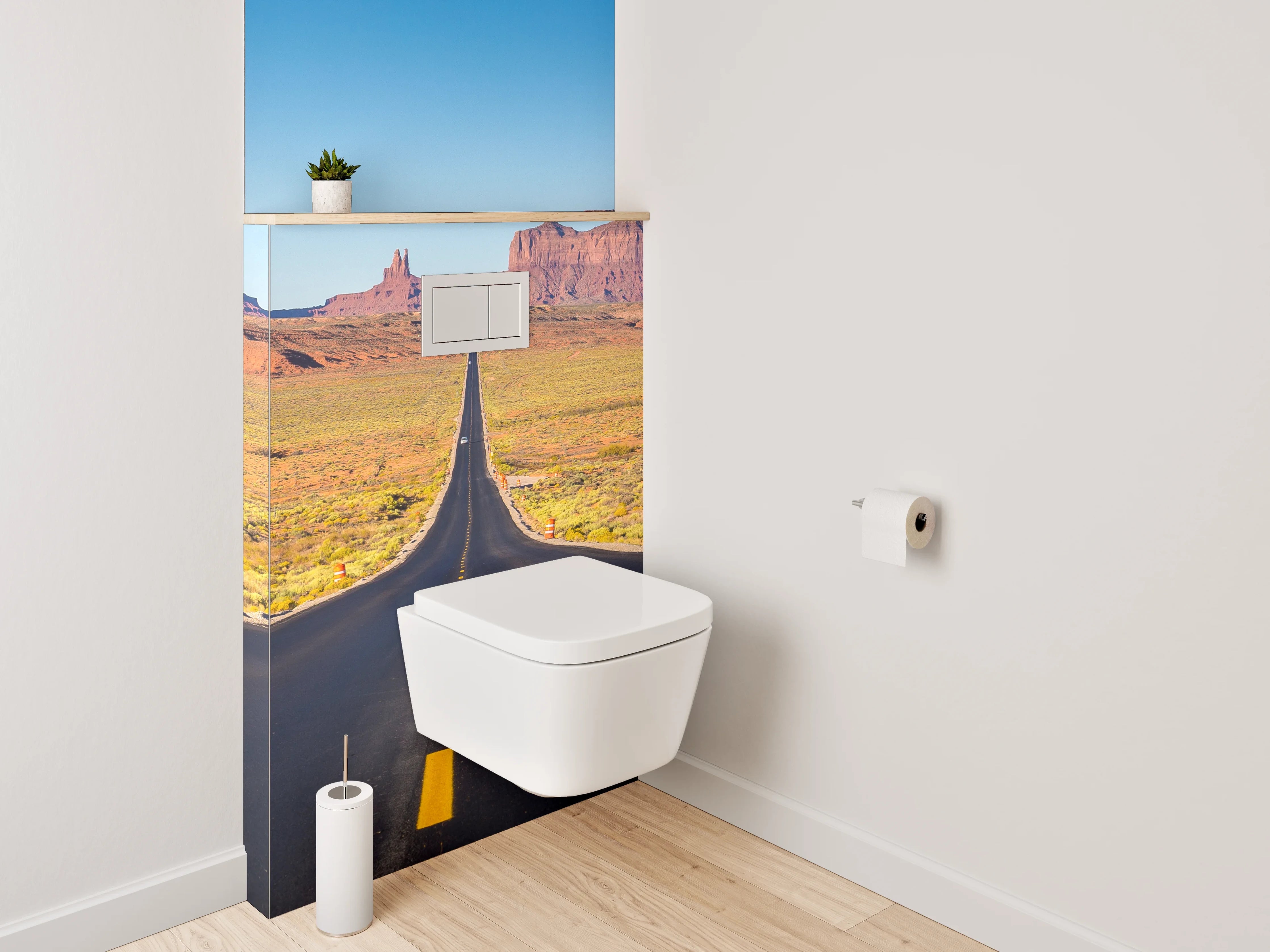 WC-Rückwand - Endlose Straße im Monument Valley