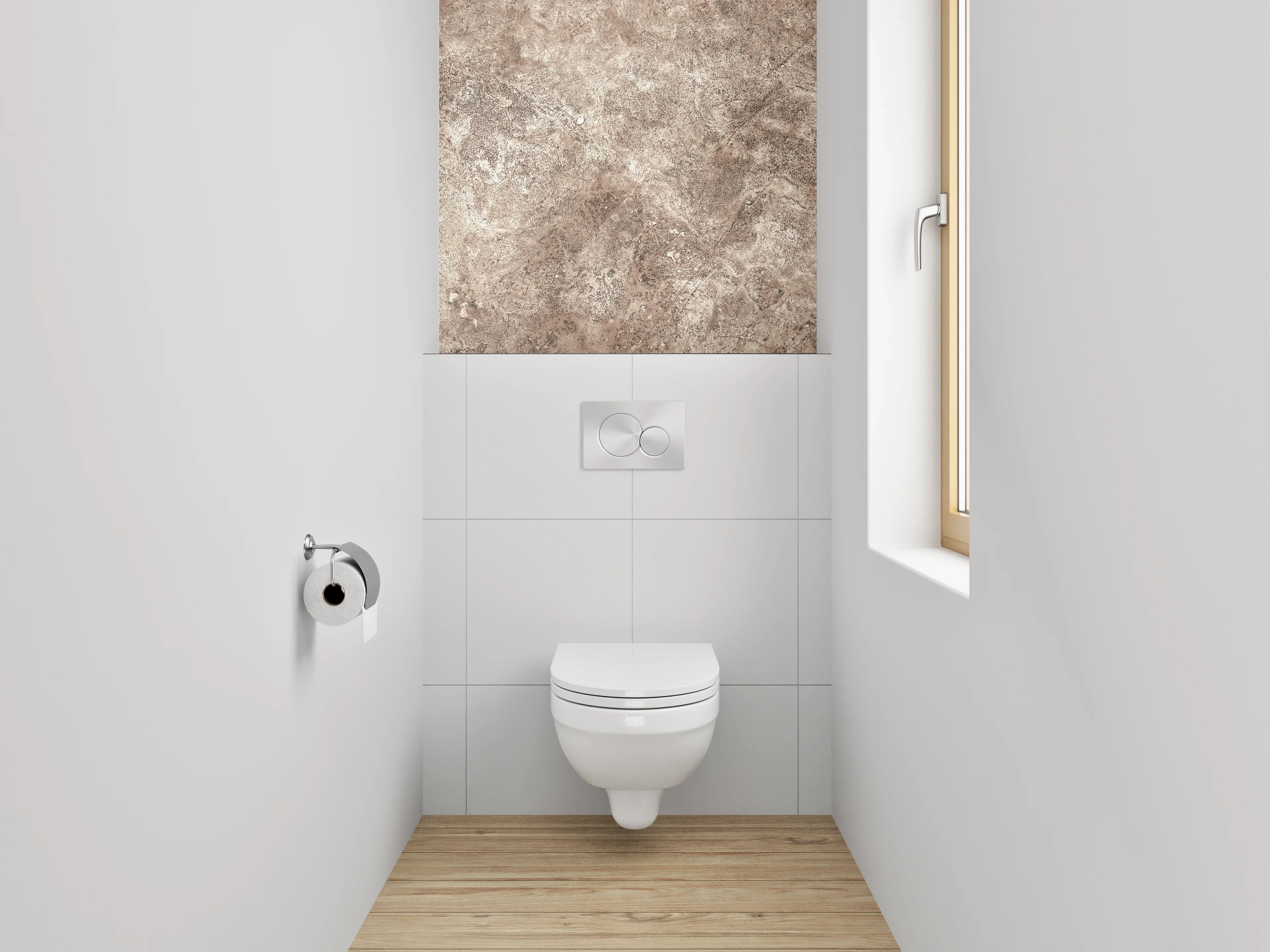 WC-Rückwand - Erdfarbene Steinstruktur