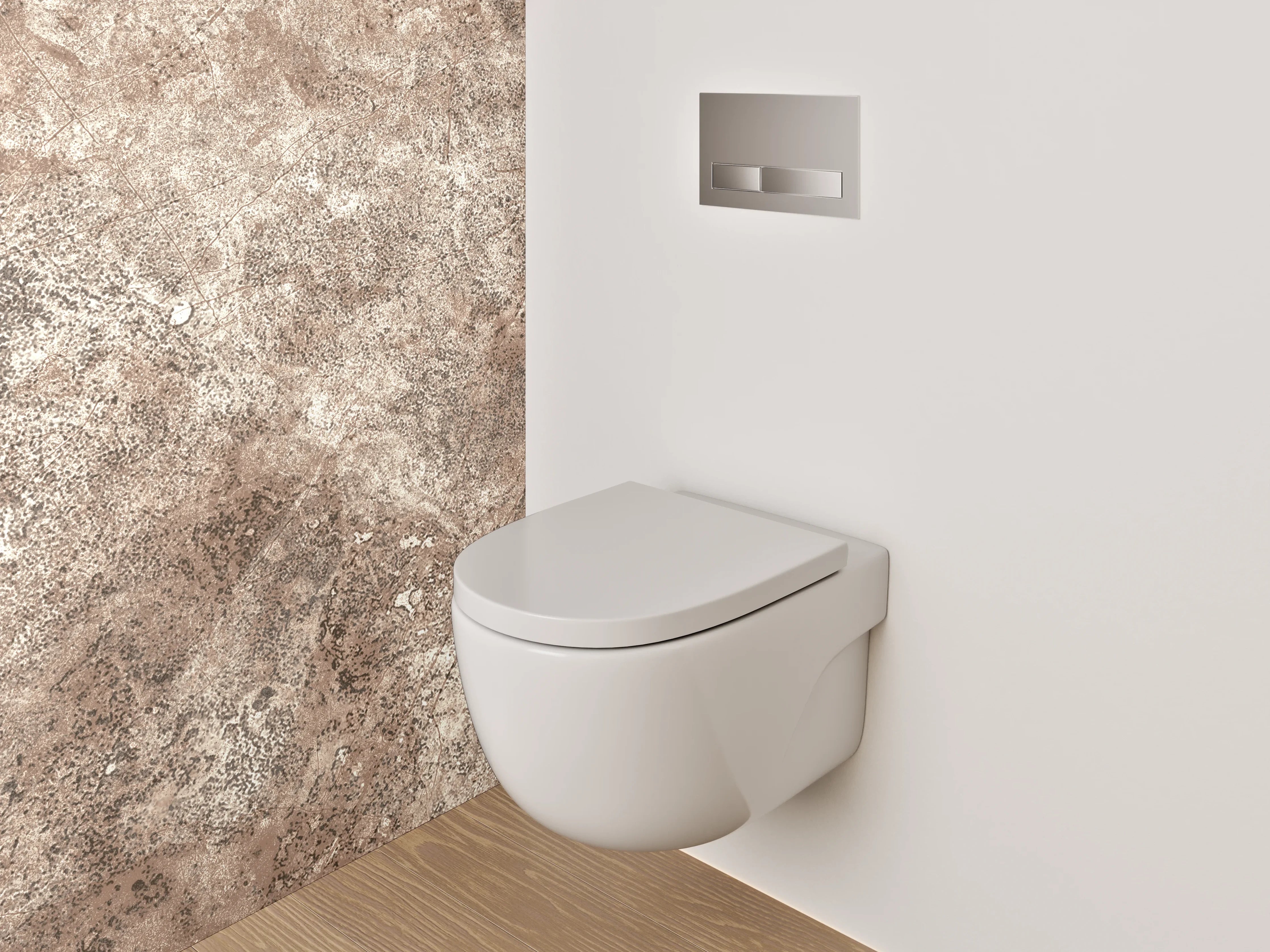 WC-Rückwand - Erdfarbene Steinstruktur