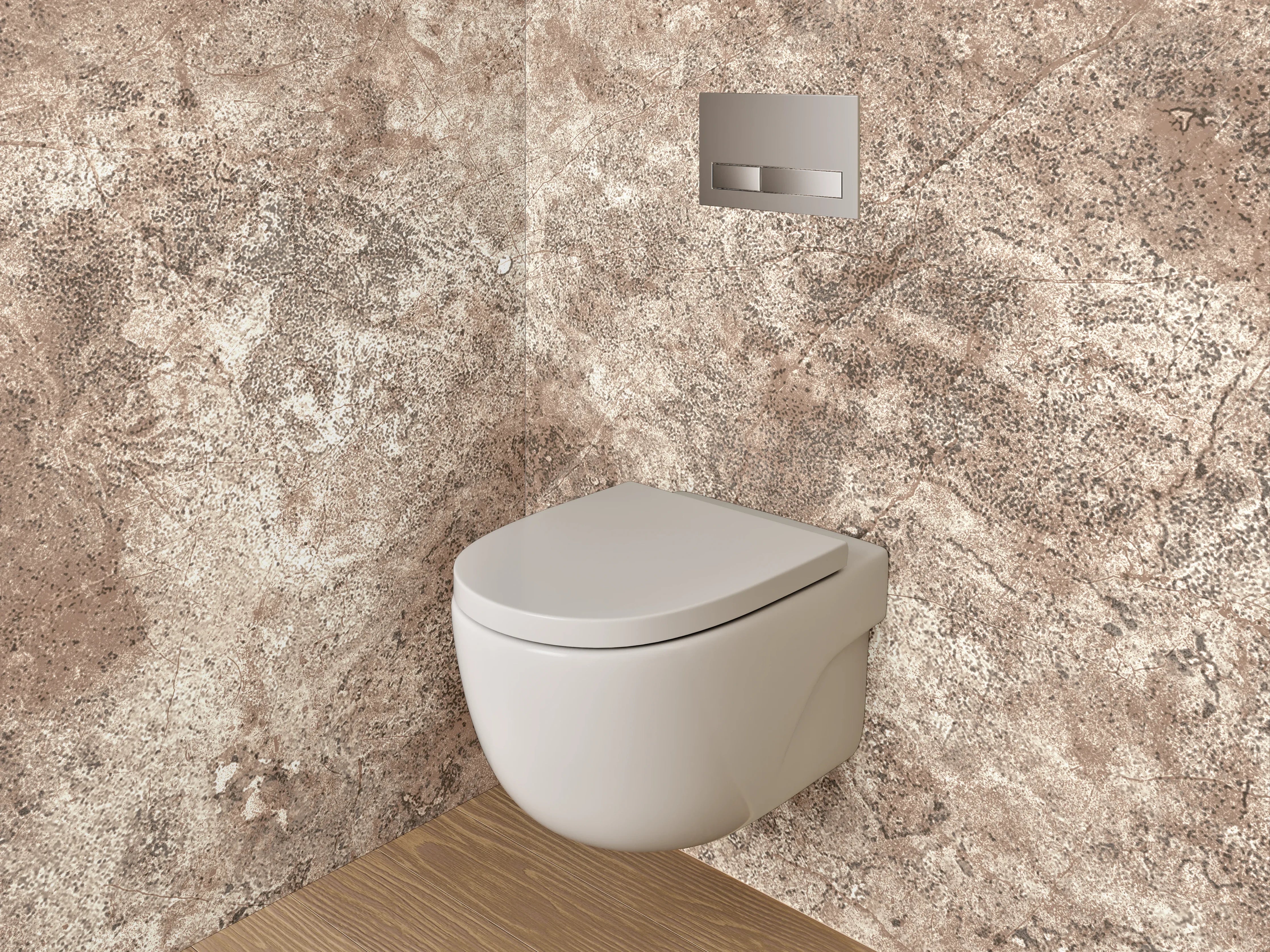 WC-Rückwand - Erdfarbene Steinstruktur