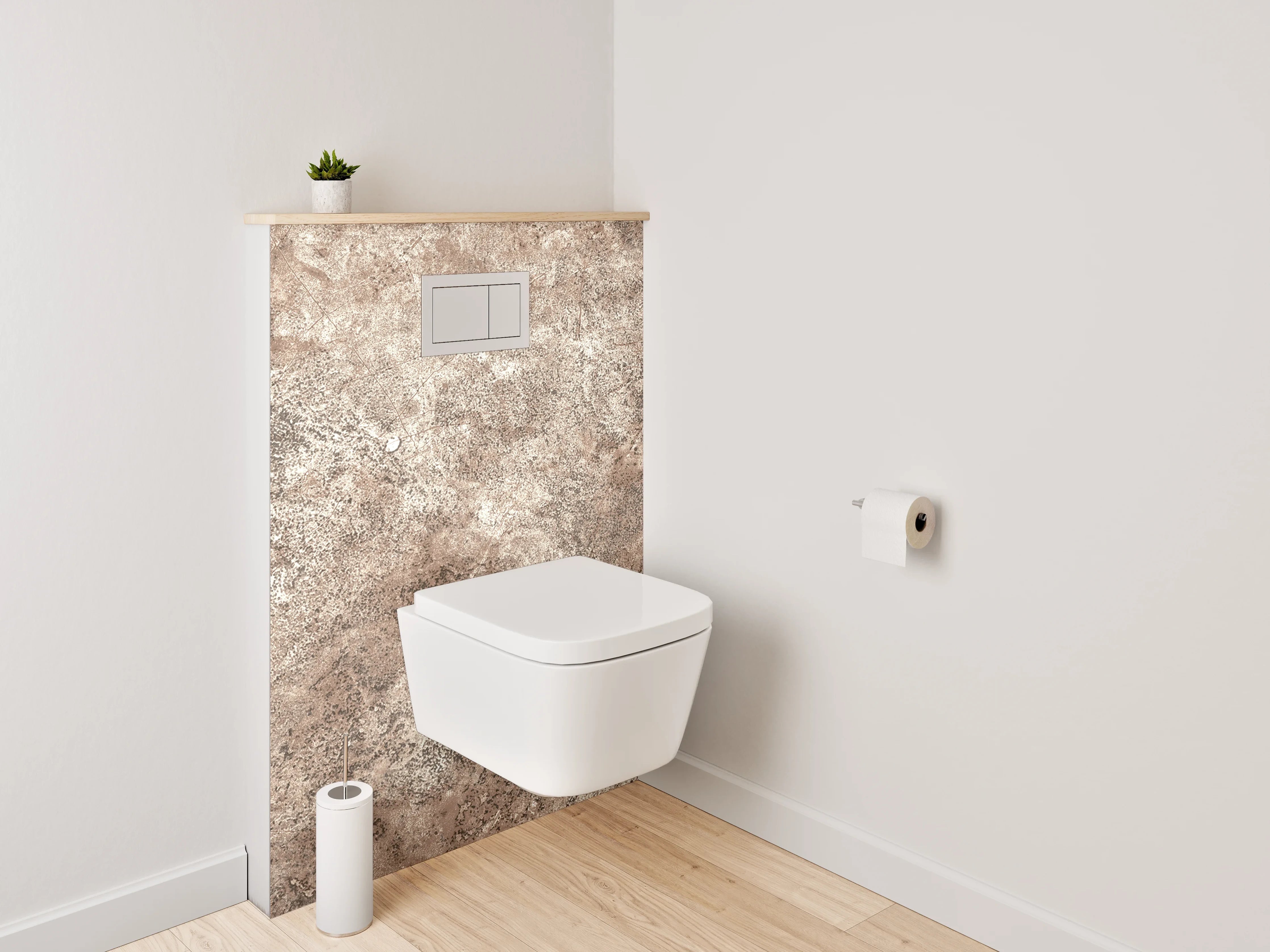 WC-Rückwand - Erdfarbene Steinstruktur