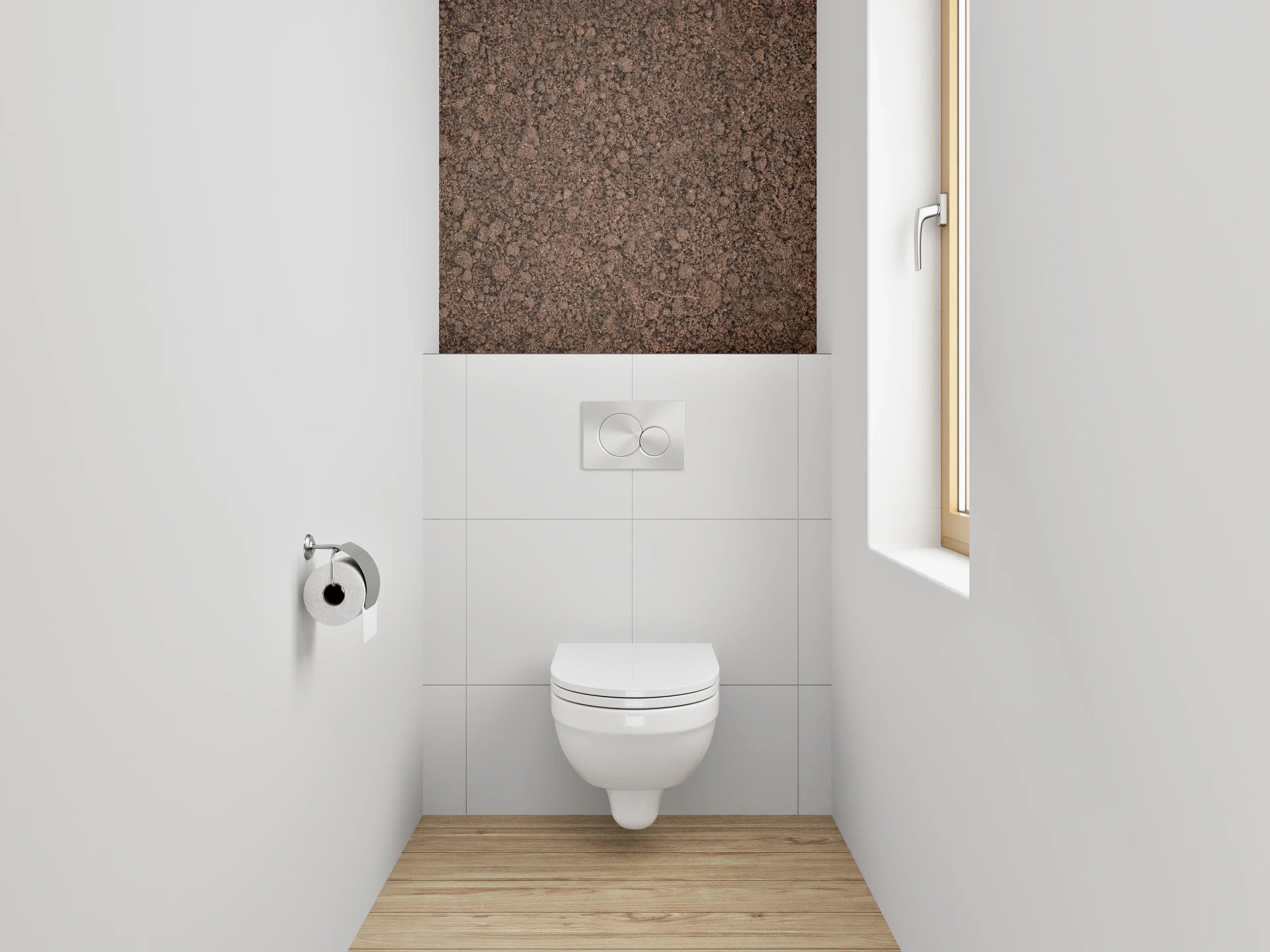 WC-Rückwand - Erdstruktur Braun Naturtextur